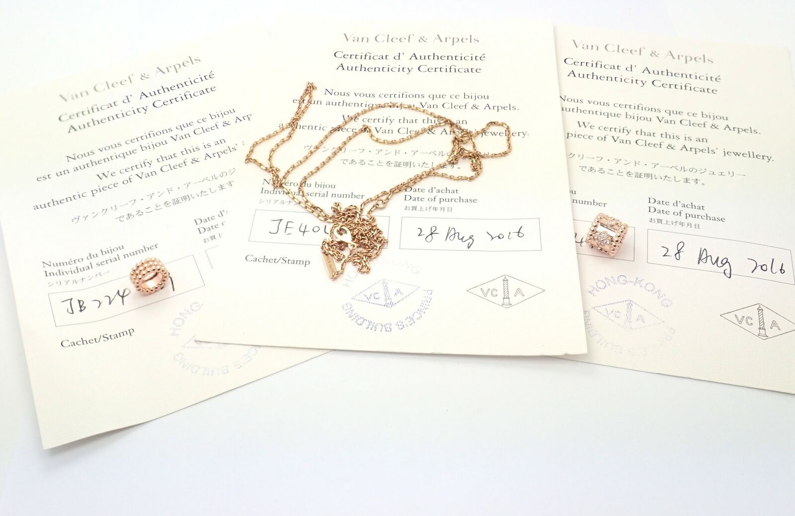 Van Cleef & Arpels Jewelry & Watches:Fine Jewelry:Necklaces & Pendants Van Cleef & Arpels 18k Rose Gold Diamond Perlee Clovers Pendant Necklace 35"