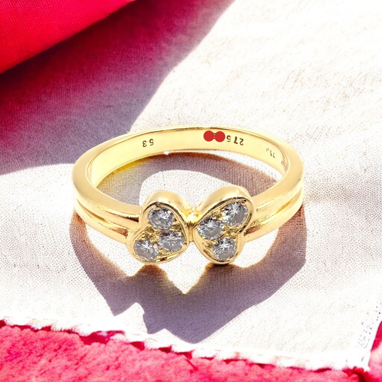 Cartier Jewelry & Watches:Fine Jewelry:Rings Authentic! Cartier Vintage 18k Yellow Gold Dual Love Heart Diamond Ring sz 8