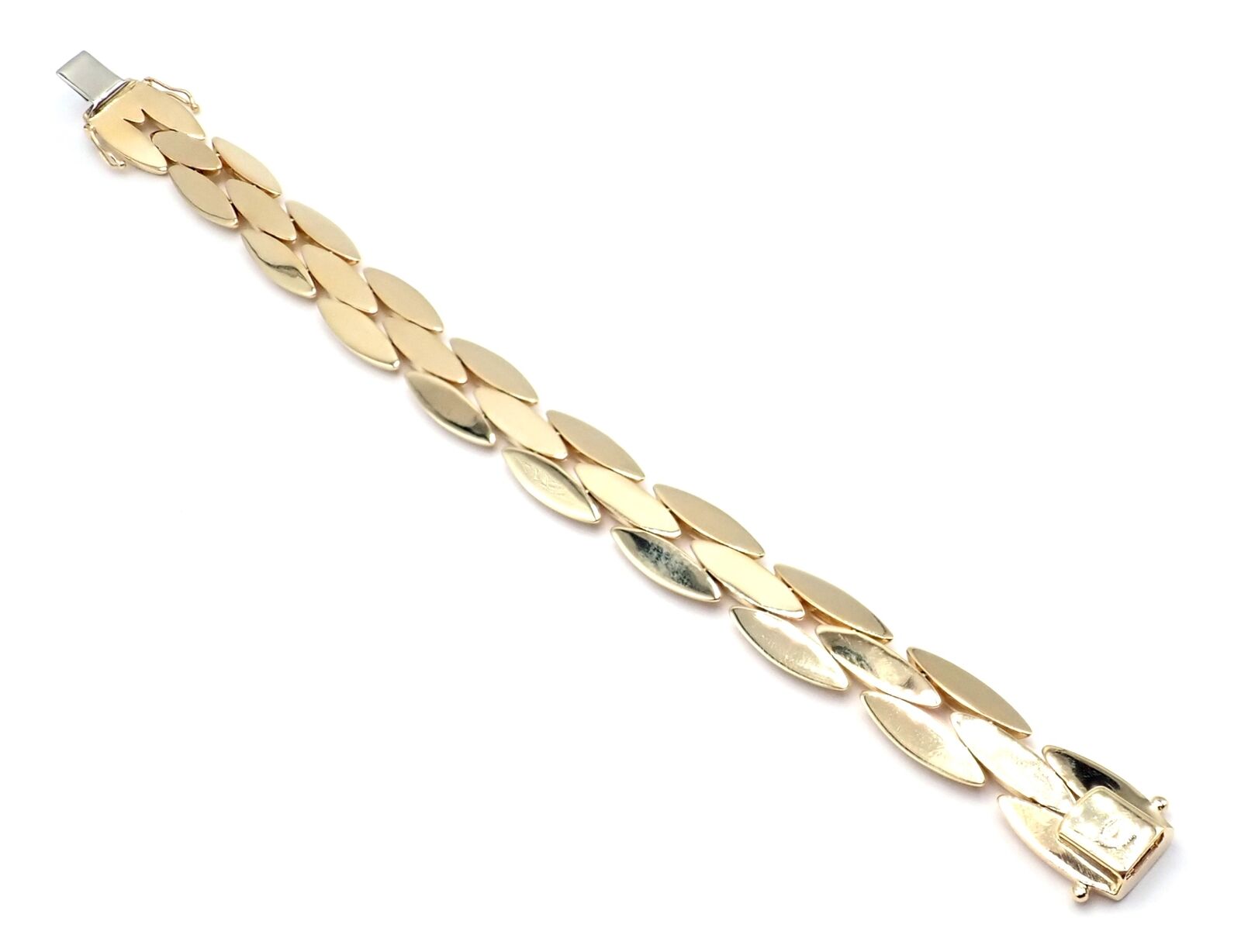 Cartier Jewelry & Watches:Fine Jewelry:Bracelets & Charms Authentic! Cartier Three-Row 18k Yellow Gold Gentiane Rice Link Bracelet