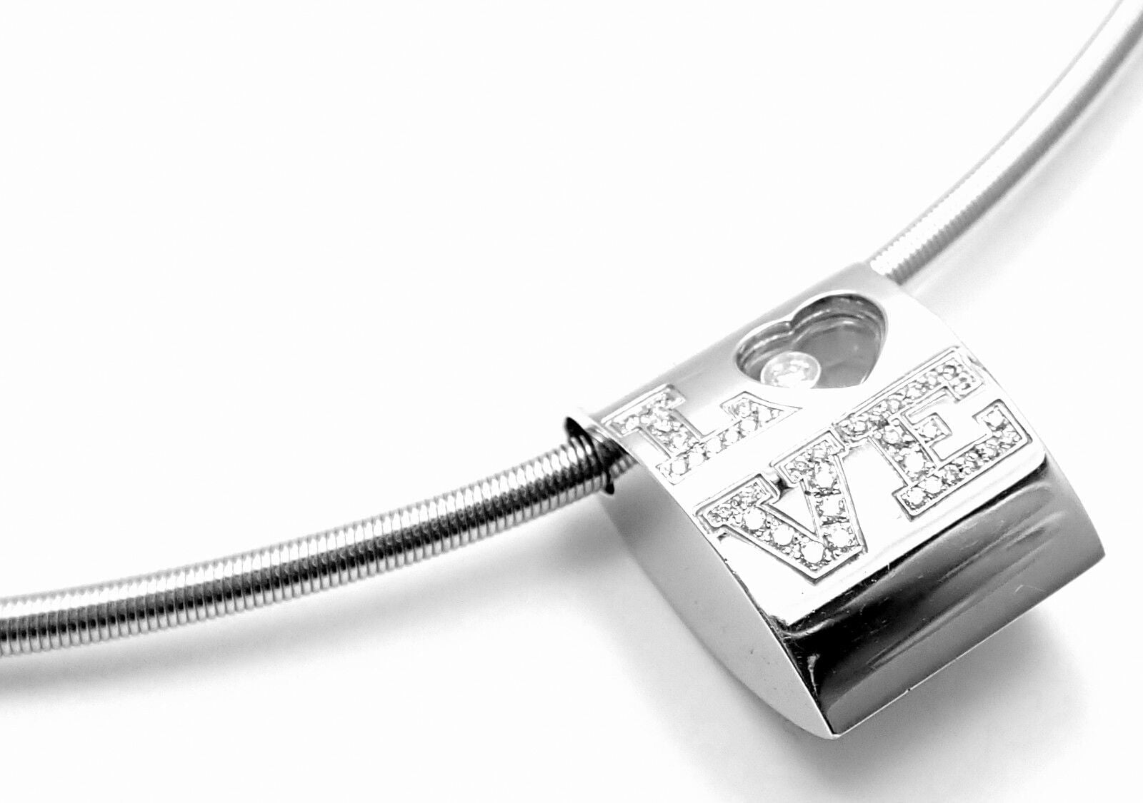 Rare Authentic Chopard Happy Love 18K White Gold Diamond Snake