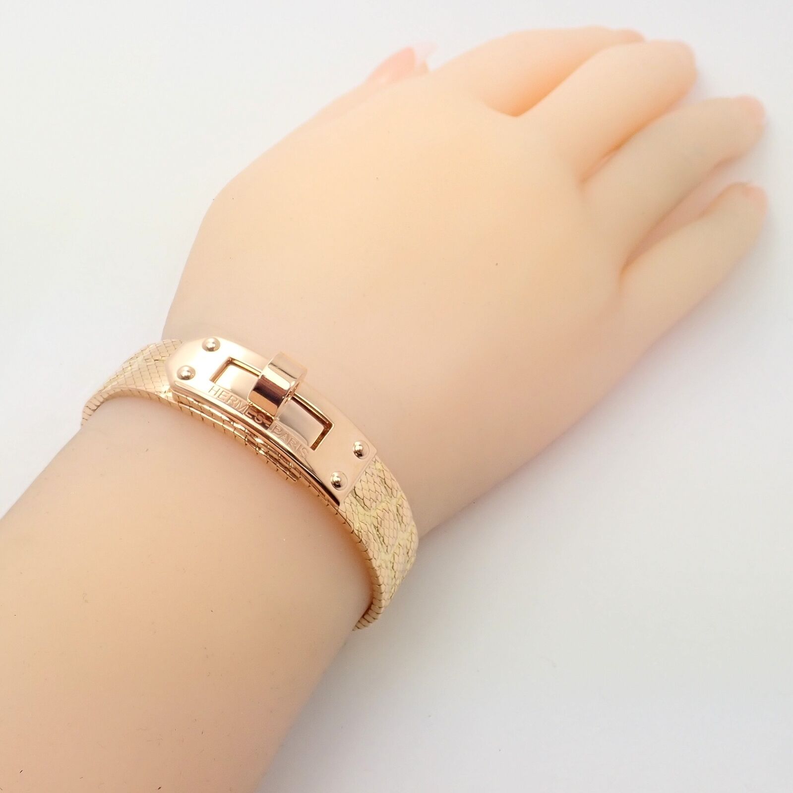 Hermes Jewelry & Watches:Fine Jewelry:Bracelets & Charms Authentic! Hermes 18k Rose Gold Kelly Medium Model Bracelet