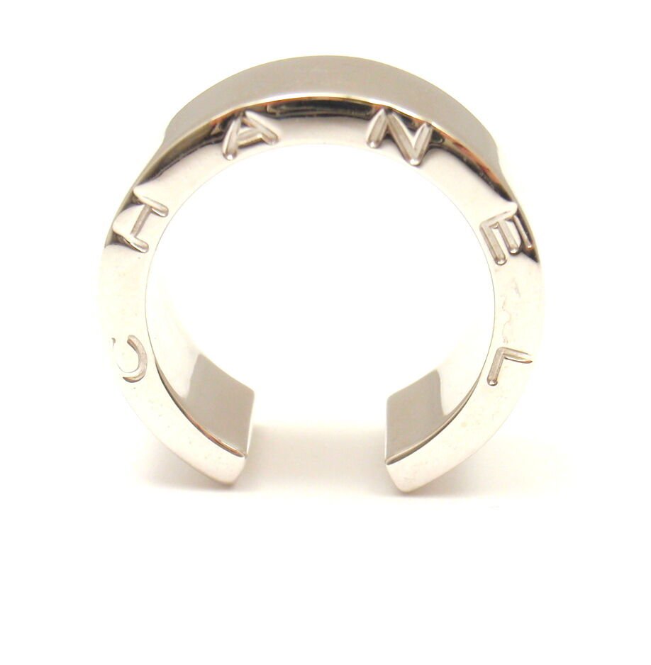 Chanel Jewelry & Watches:Fine Jewelry:Rings ELEGANT and STYLISH. CHANEL 18K WHITE GOLD SMOOTH OPEN RING, SIZE 5.5