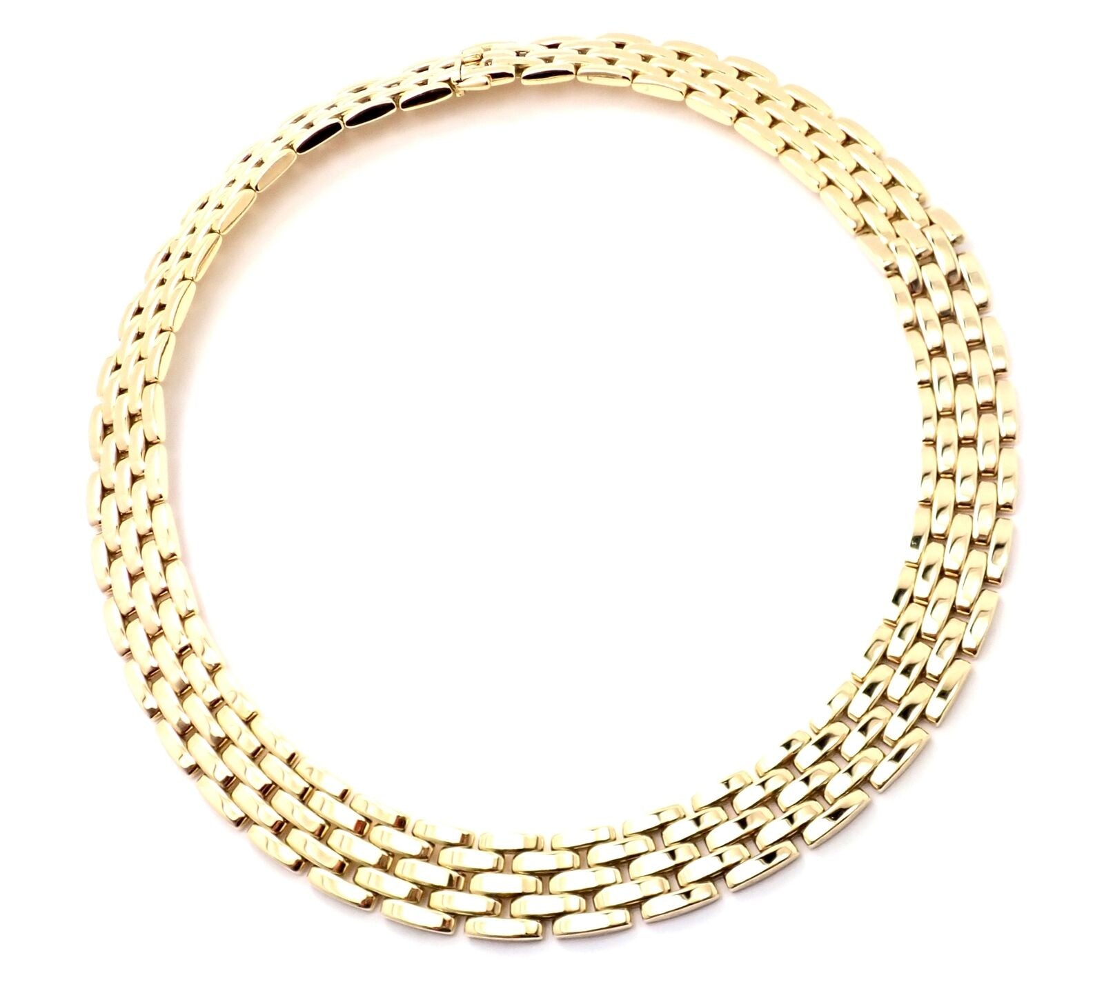 Cartier Jewelry & Watches:Fine Jewelry:Necklaces & Pendants Authentic! Cartier Maillon Panthere Five-Row 18k Yellow Gold Necklace Cert & Box