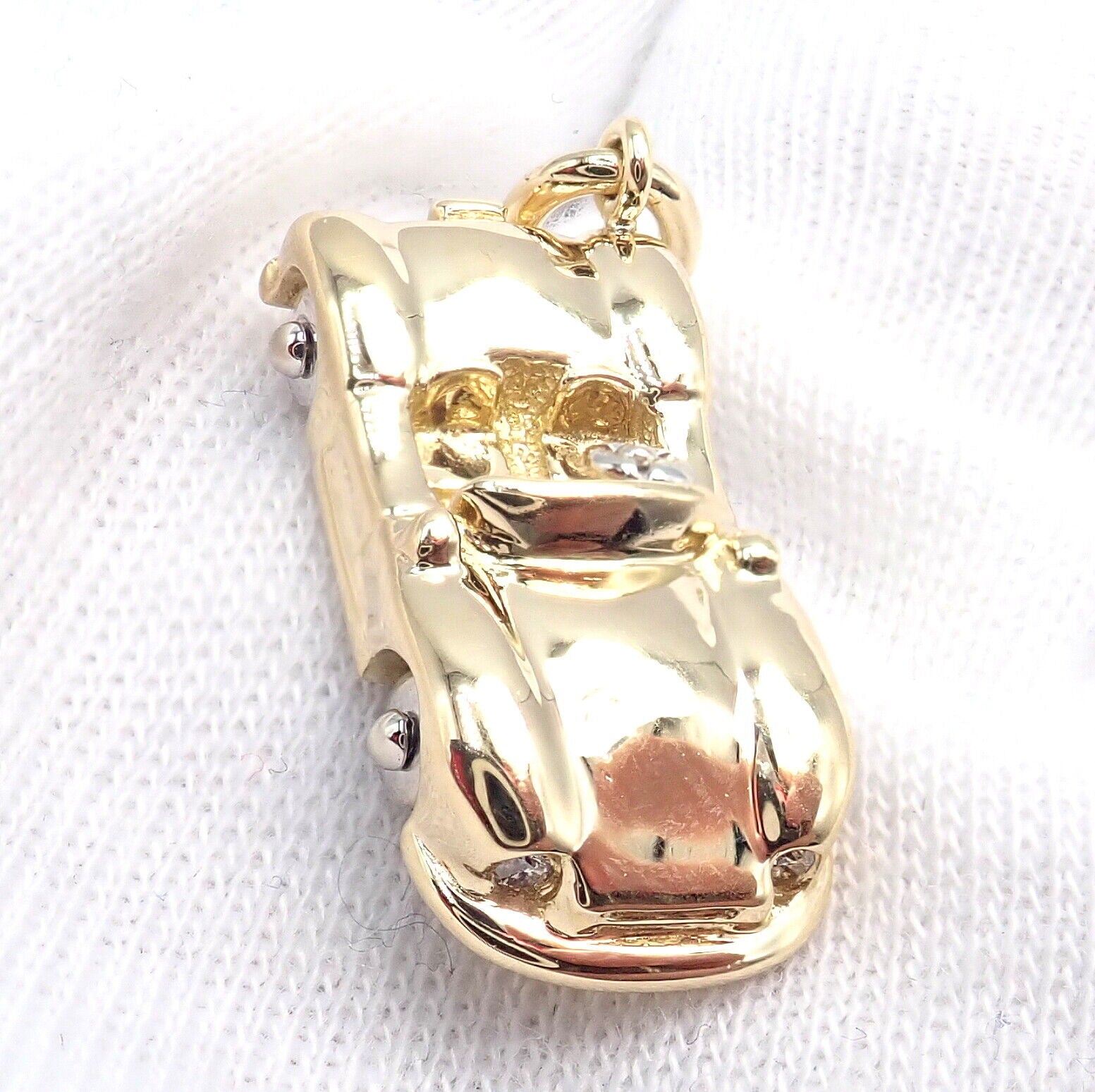 Tiffany & Co. Jewelry & Watches:Fine Jewelry:Necklaces & Pendants Authentic! Rare Vintage Tiffany & Co. 18k Yellow + White Gold Car Diamond Charm