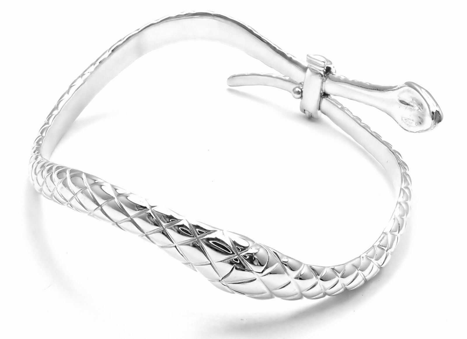 Tom Ford Jewelry & Watches:Fine Jewelry:Bracelets & Charms Rare! Authentic Tom Ford 18k White Gold Diamond Snake Bangle Bracelet