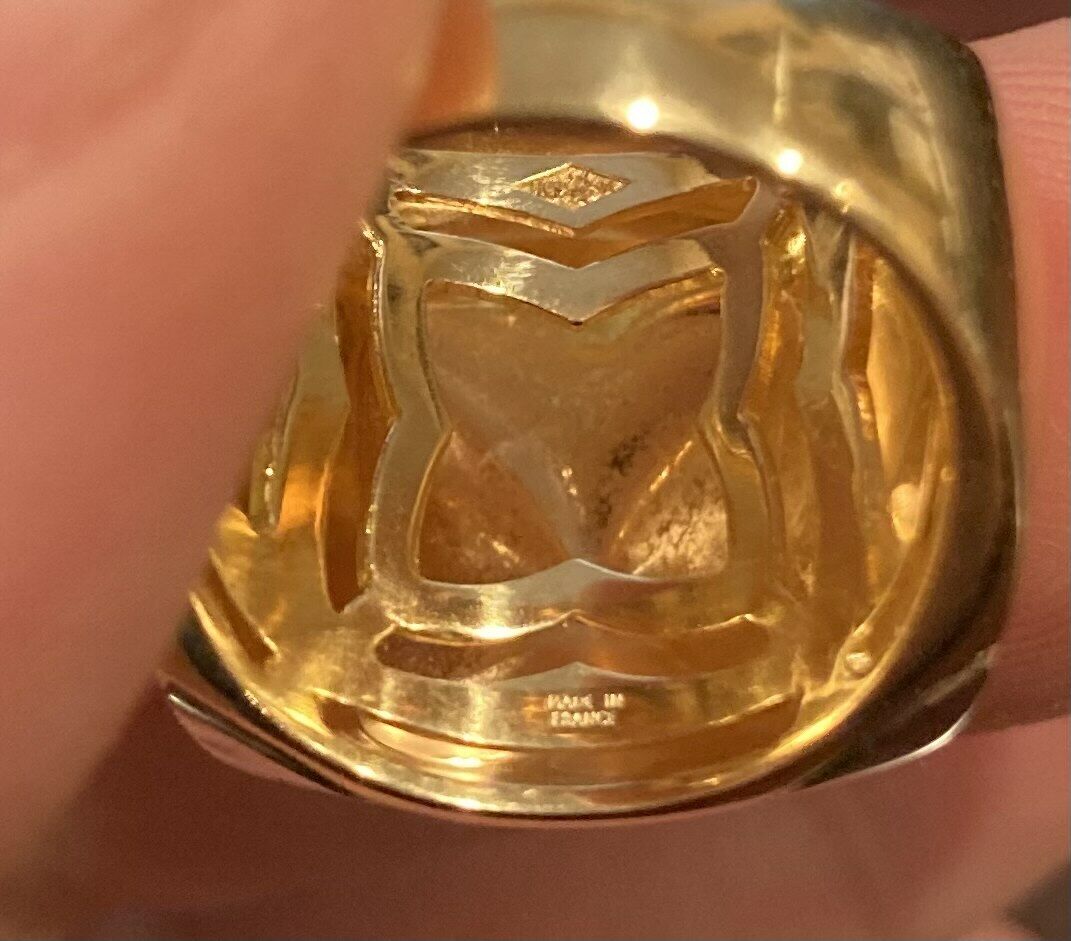 Bulgari Jewelry & Watches:Fine Jewelry:Rings Authentic Bvlgari Bulgari 18k Yellow White Rose Gold Pyramid Ring sz 5.5