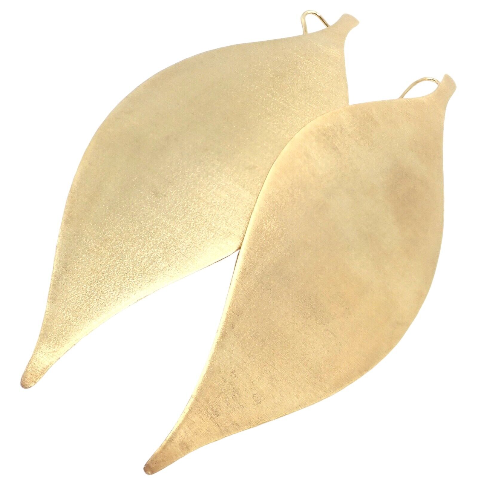 H. Stern Jewelry & Watches:Fine Jewelry:Earrings Rare Authentic H. Stern 18k Yellow Gold Large Giant Leaf Dangle Earrings