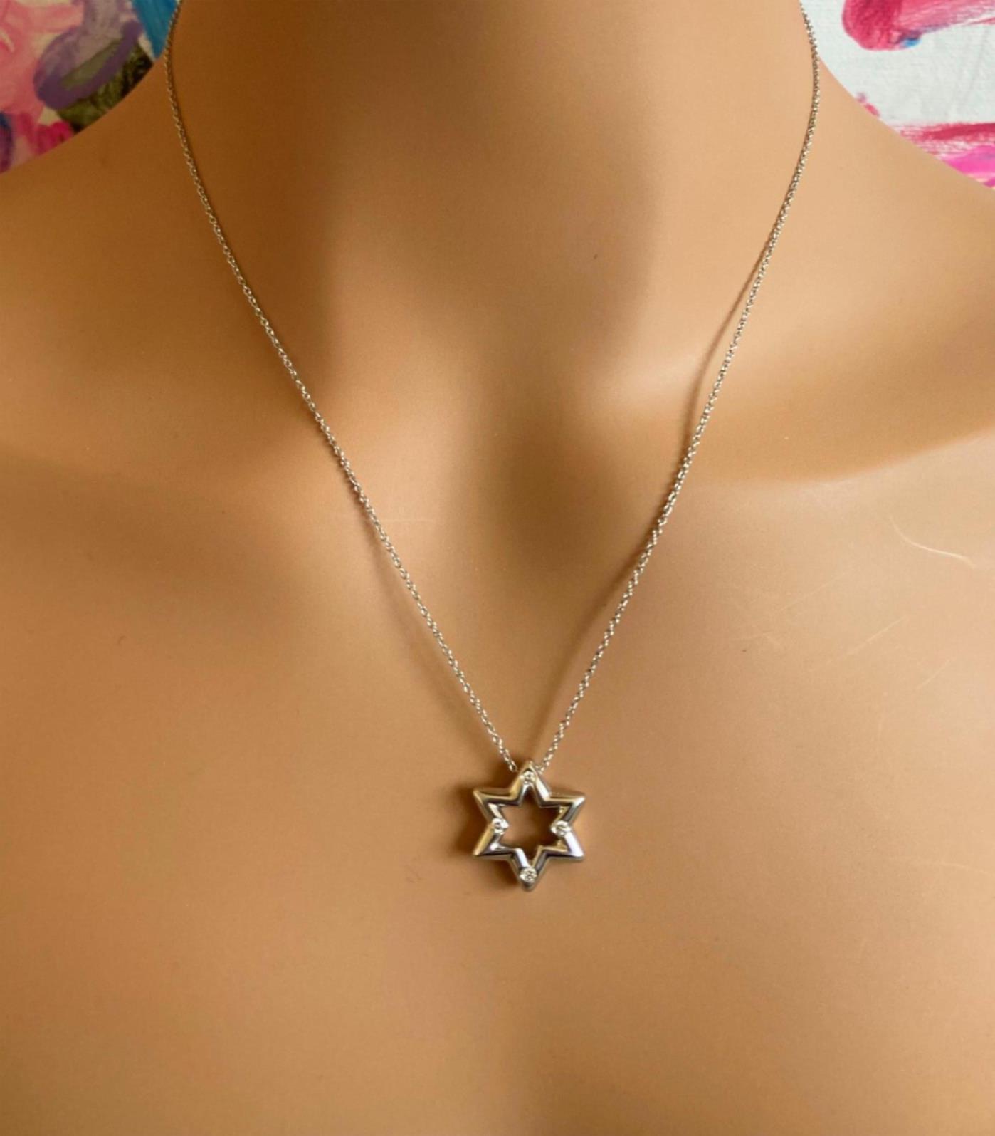 Tiffany & Co. Jewelry & Watches:Fine Jewelry:Necklaces & Pendants Authentic! Tiffany & Co Platinum Diamond Star Of David Pendant Necklace