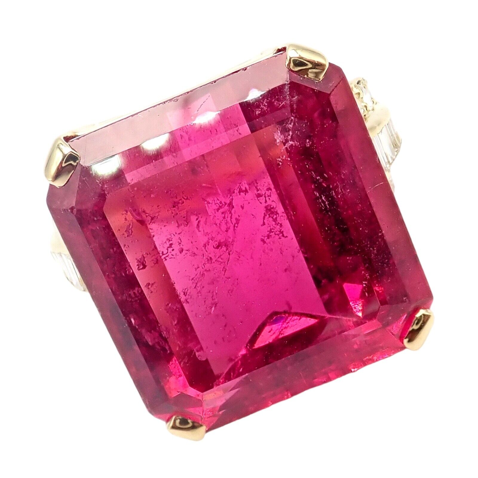 H. Stern Jewelry & Watches:Fine Jewelry:Rings Authentic! H. Stern 18k Yellow Gold Diamond Large Pink Tourmaline Statement Ring
