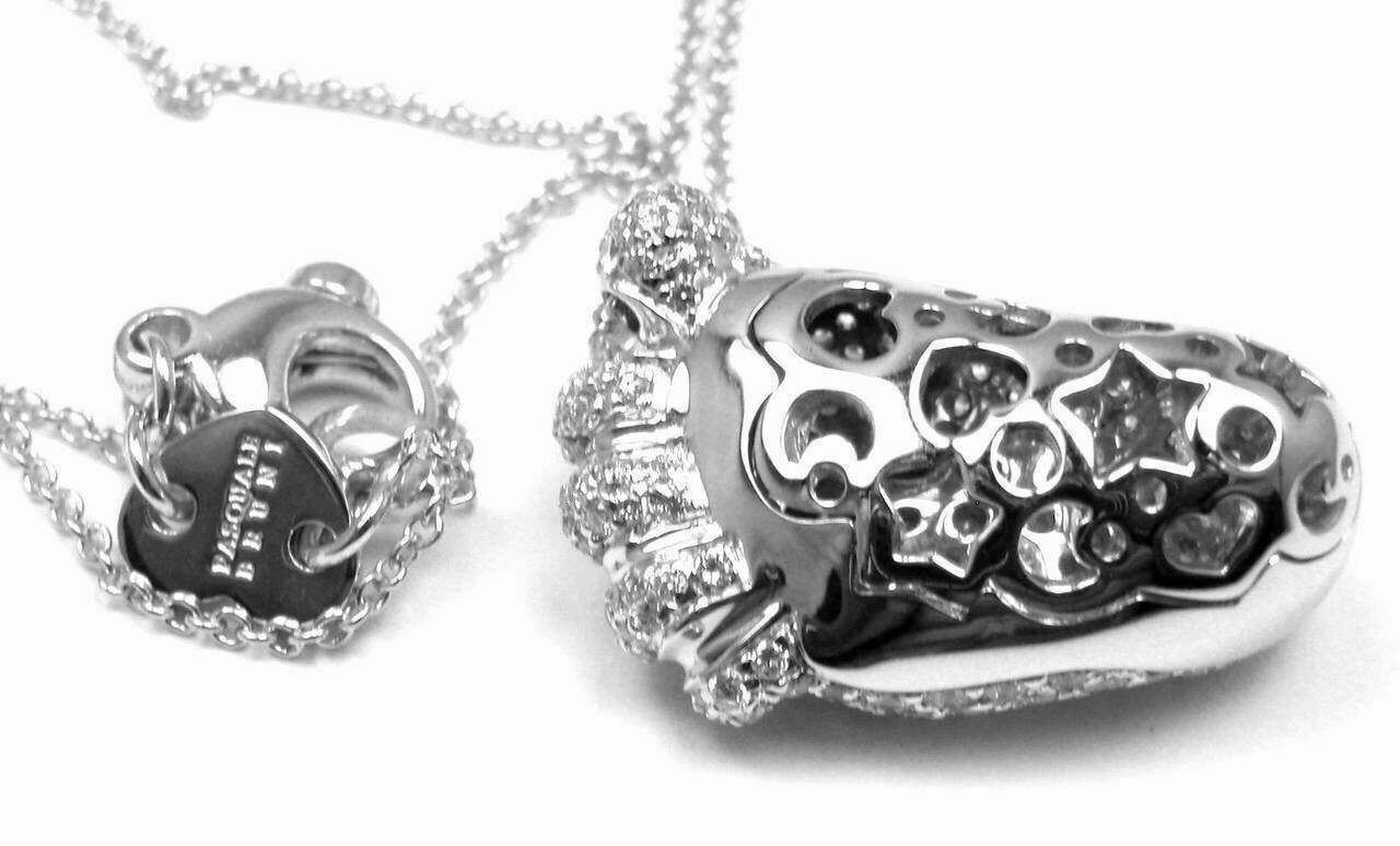 Pasquale Bruni Jewelry & Watches:Fine Jewelry:Necklaces & Pendants New! Authentic Pasquale Bruni 18k White Gold Diamond Foot Prints Orme Necklace
