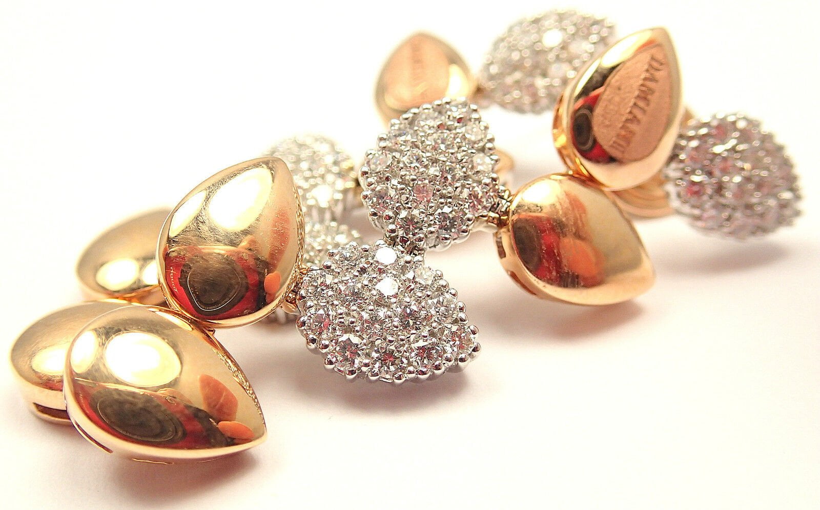 Damiani Jewelry & Watches:Fine Jewelry:Earrings New! Authentic Damiani Antera Yellow/White Gold Diamond Earrings