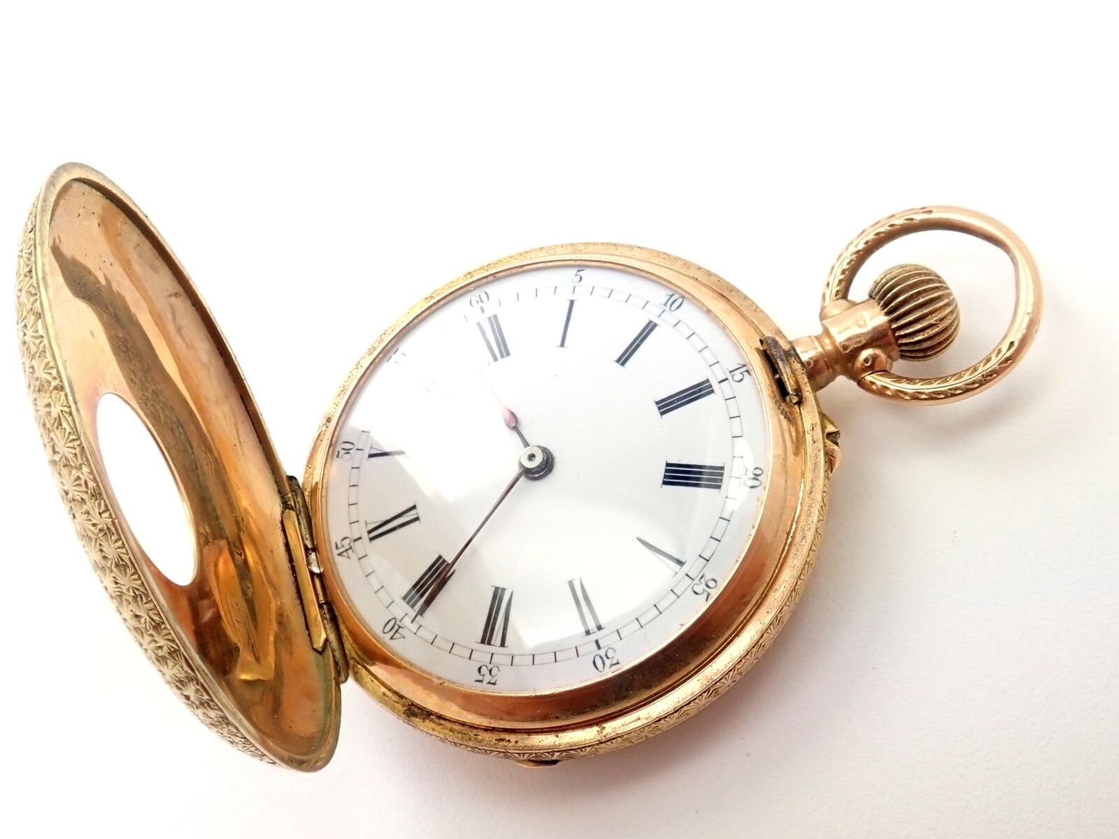 Estate Jewelry & Watches:Watches, Parts & Accessories:Watches:Pocket Watches Vintage! Swiss 14k Yellow Gold Ladies Pocket Watch 33mm High Grade Movement