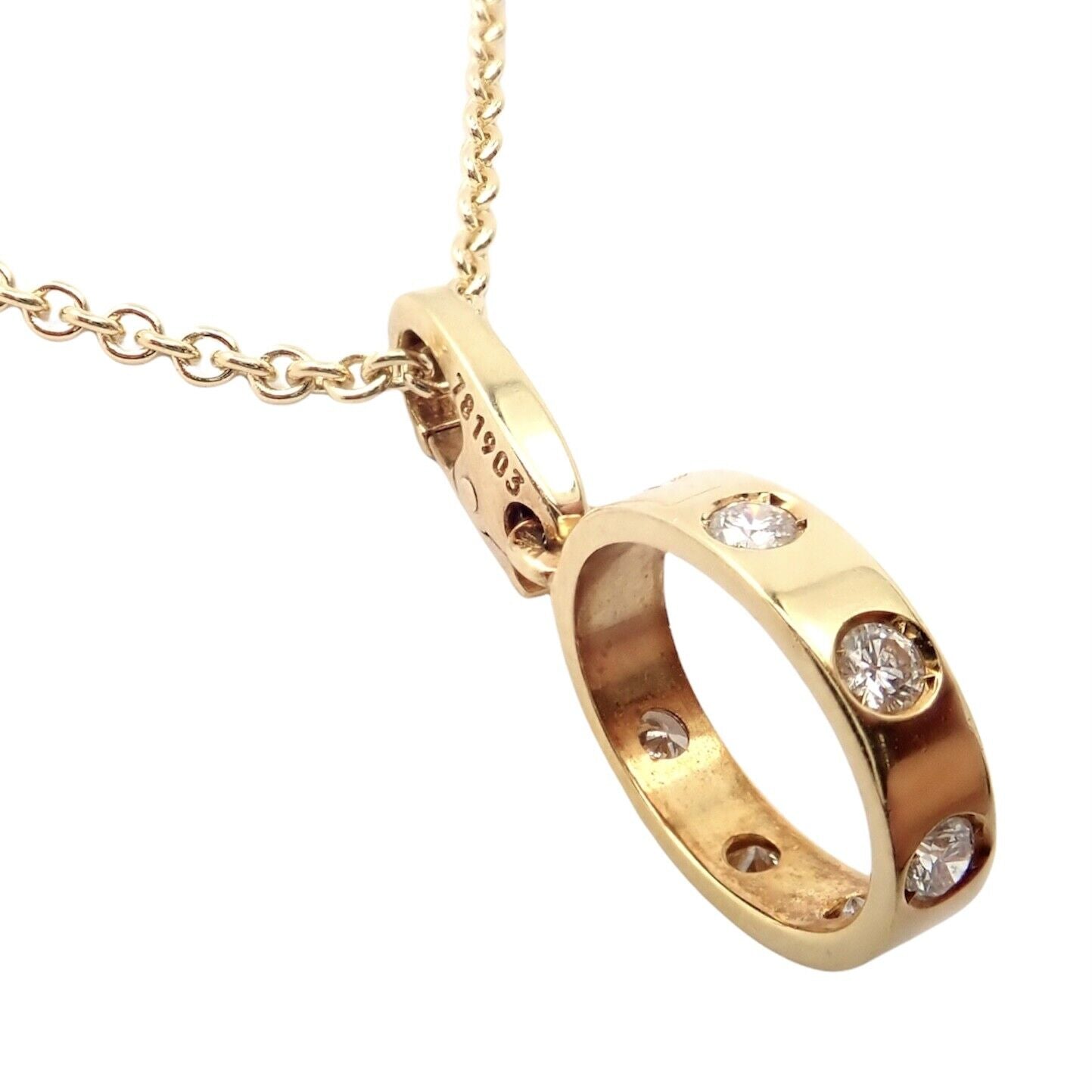 Cartier Jewelry & Watches:Fine Jewelry:Necklaces & Pendants Authentic! Cartier 18k Yellow Gold 7 Diamond LOVE Pendant Necklace