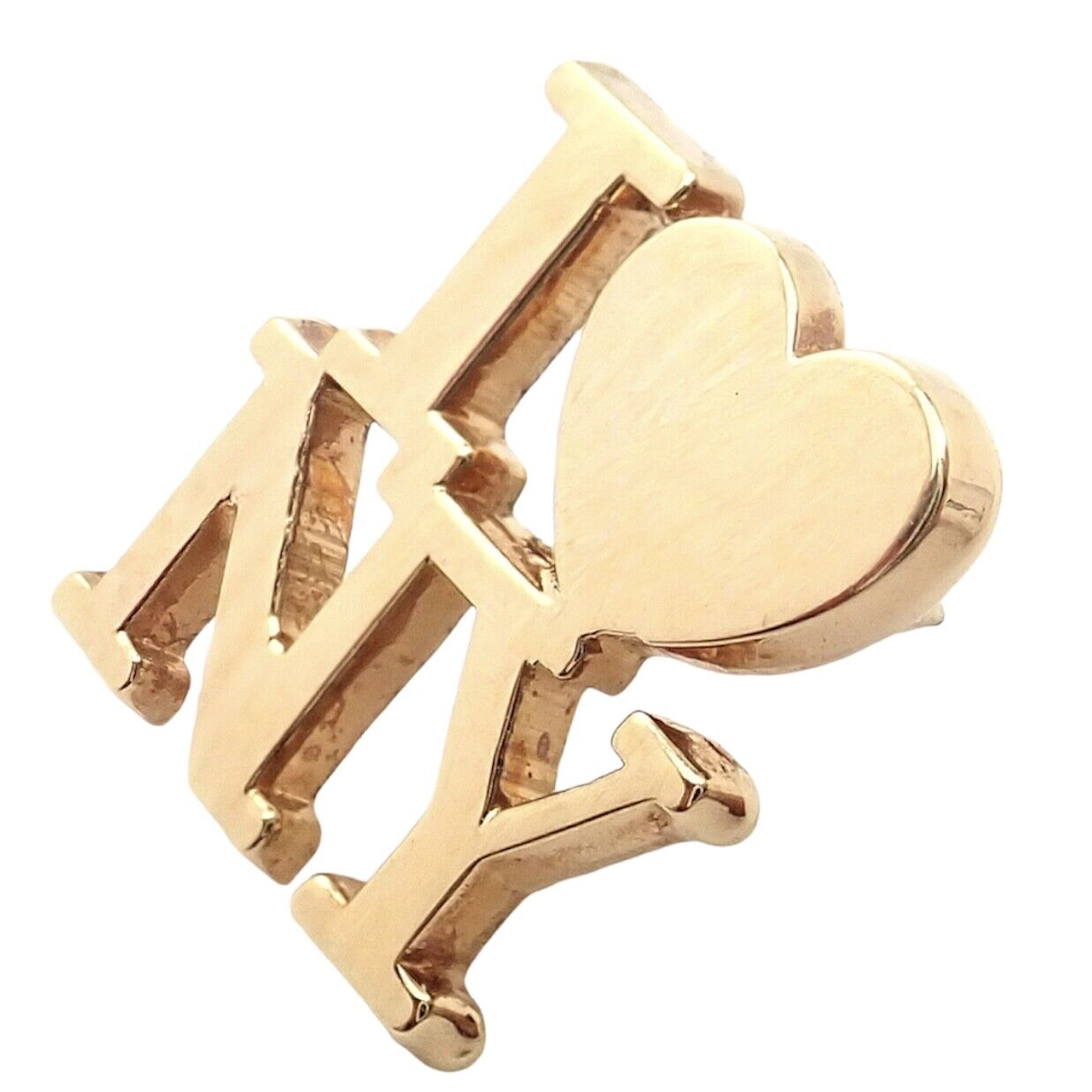 Tiffany & Co. Jewelry & Watches:Fine Jewelry:Brooches & Pins Tiffany & Co Solid 14k Yellow Gold I Love NY New York Heart Tie Tac Tack Pin
