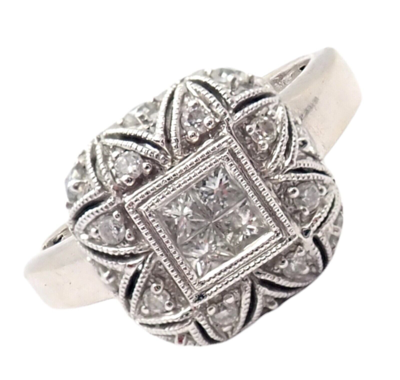 LeVian Jewelry & Watches:Fine Jewelry:Rings Authentic! LeVian 18k White Gold Diamond Pillow Ring sz 6