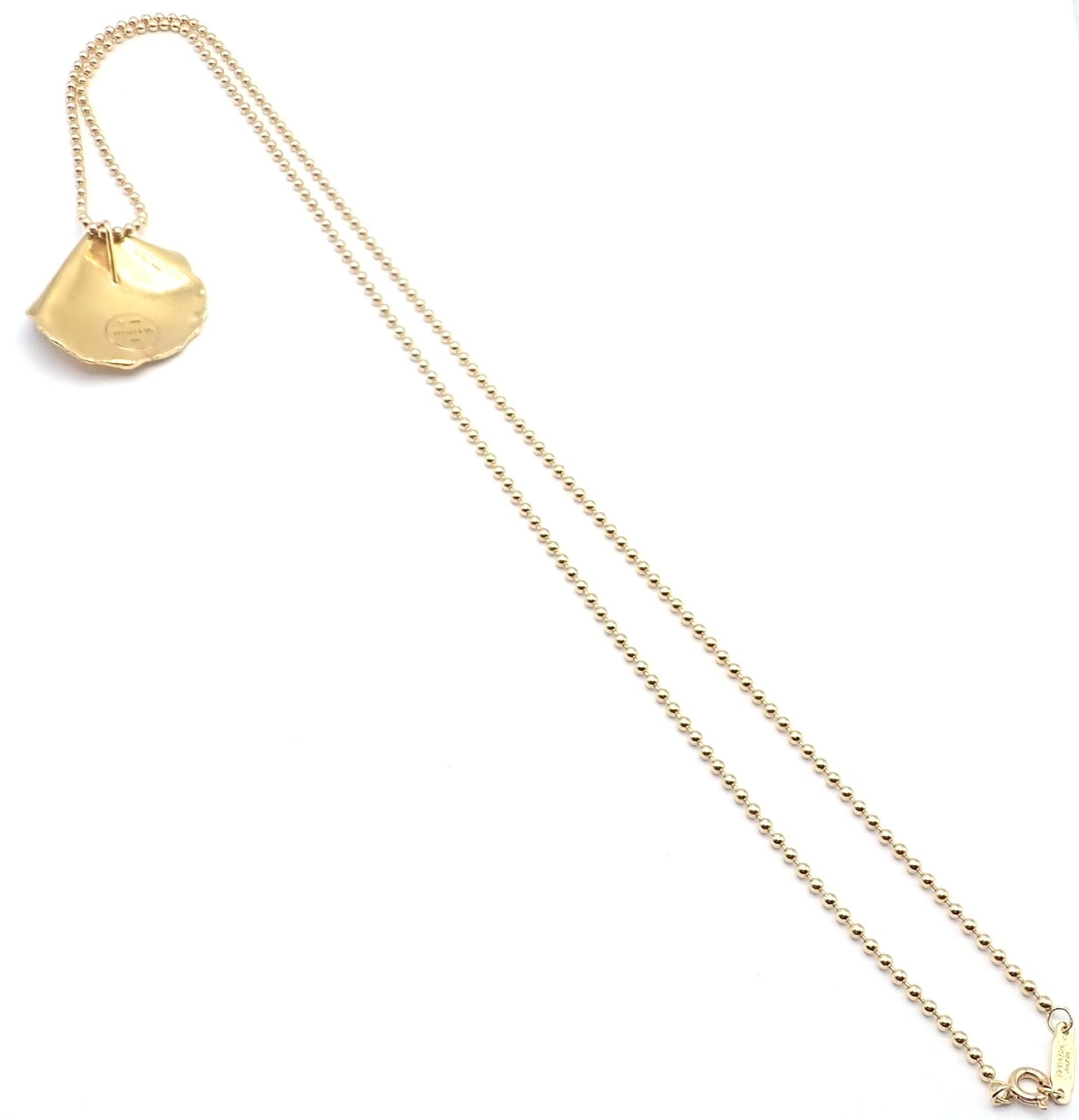 Angela Cummings for Tiffany & Co. Jewelry & Watches:Fine Jewelry:Necklaces & Pendants Authentic Tiffany & Co Cummings 18k Yellow Gold Rose Petal Pendant Necklace 1979