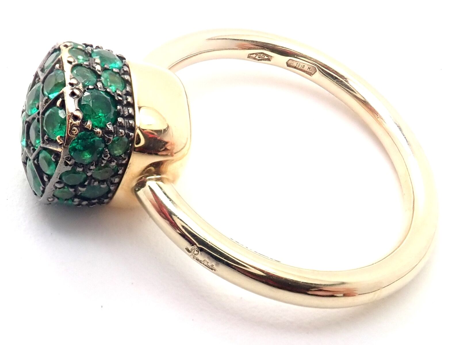 Pomellato Jewelry & Watches:Fine Jewelry:Rings Rare! Authentic Pomellato Nudo 18K Yellow Gold Emerald Ring