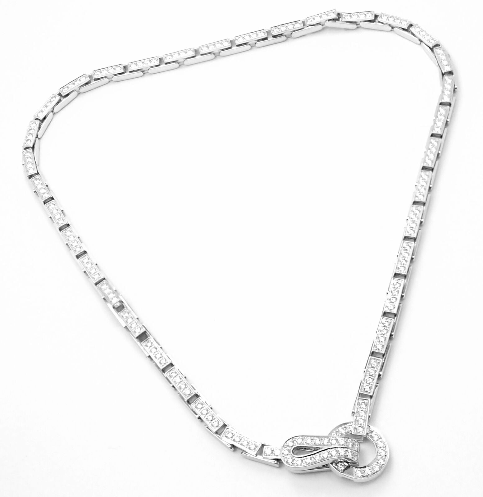 Cartier 18K Rose Gold AGRAFE Diamond Necklace