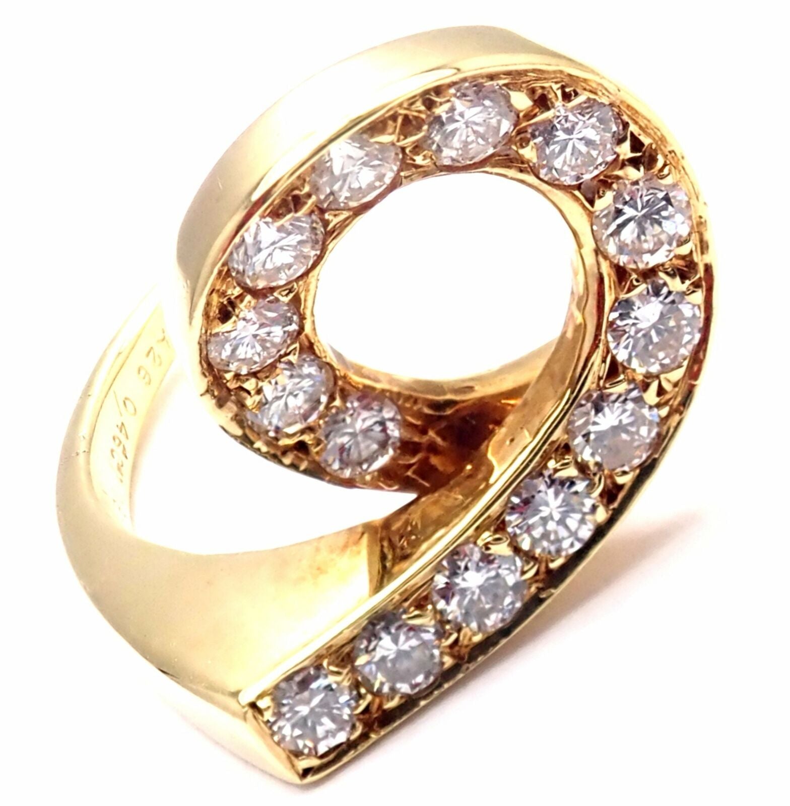 Van Cleef & Arpels Jewelry & Watches:Fine Jewelry:Rings Rare! Authentic Van Cleef & Arpels 18k Yellow Gold Diamond Swirl Band Ring