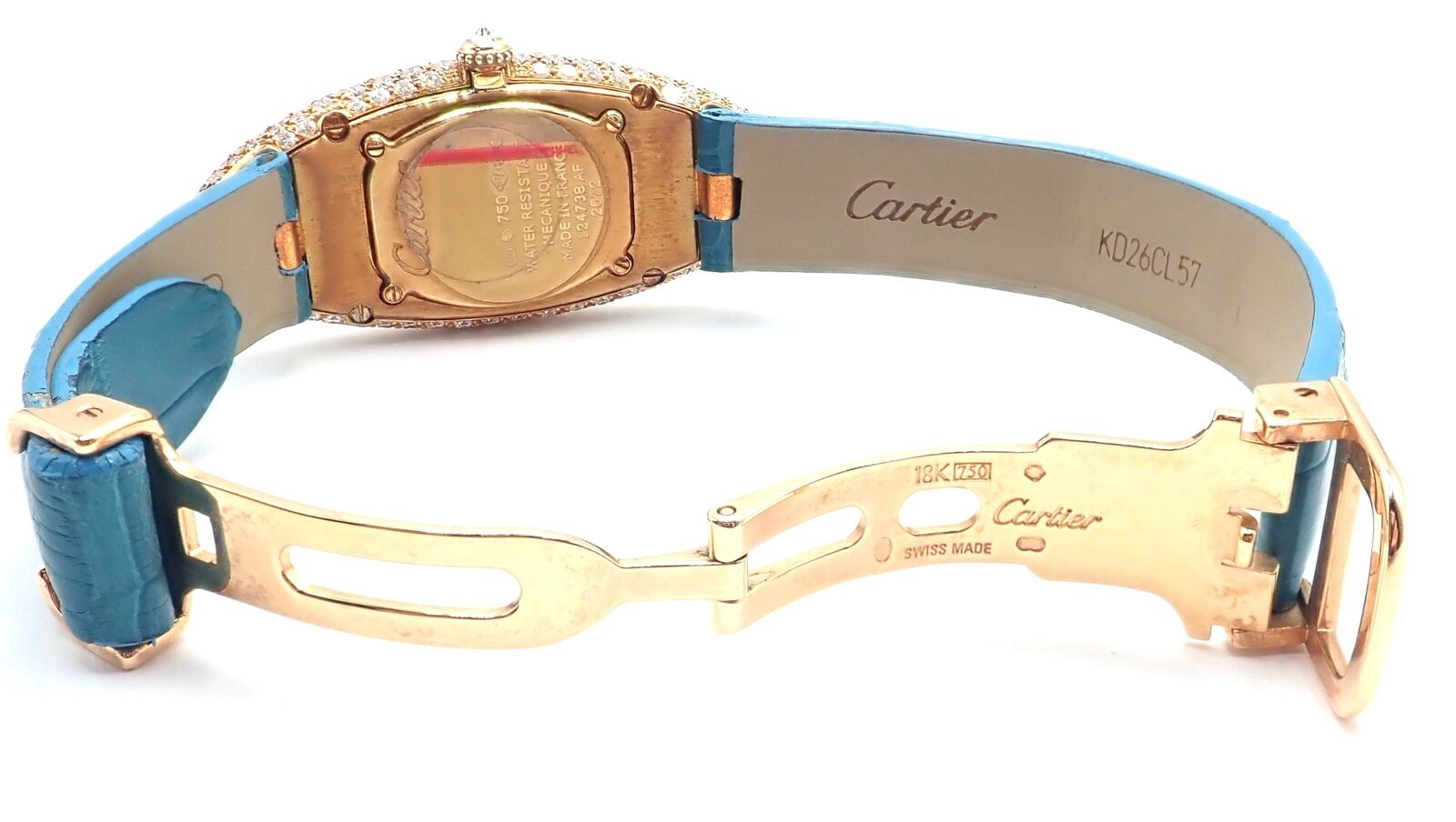 Cartier Jewelry & Watches:Watches, Parts & Accessories:Watches:Wristwatches Authentic! Cartier Baignoire Allongée 18k Gold Diamond Mechanical Watch 2672