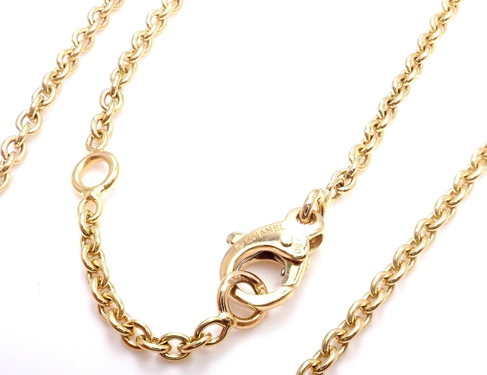 Chanel Jewelry & Watches:Fine Jewelry:Necklaces & Pendants Authentic Chanel 18k Yellow Gold Classic Round Chain Necklace 14.75" to 15.75"