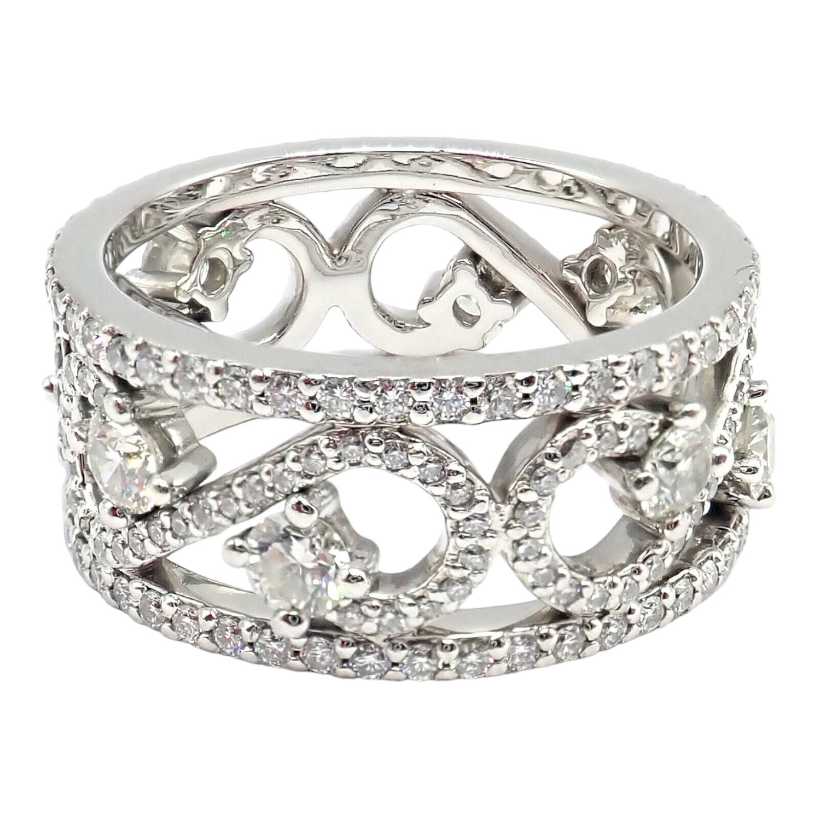 Tiffany & co platinum discount braided diamond wide band ring