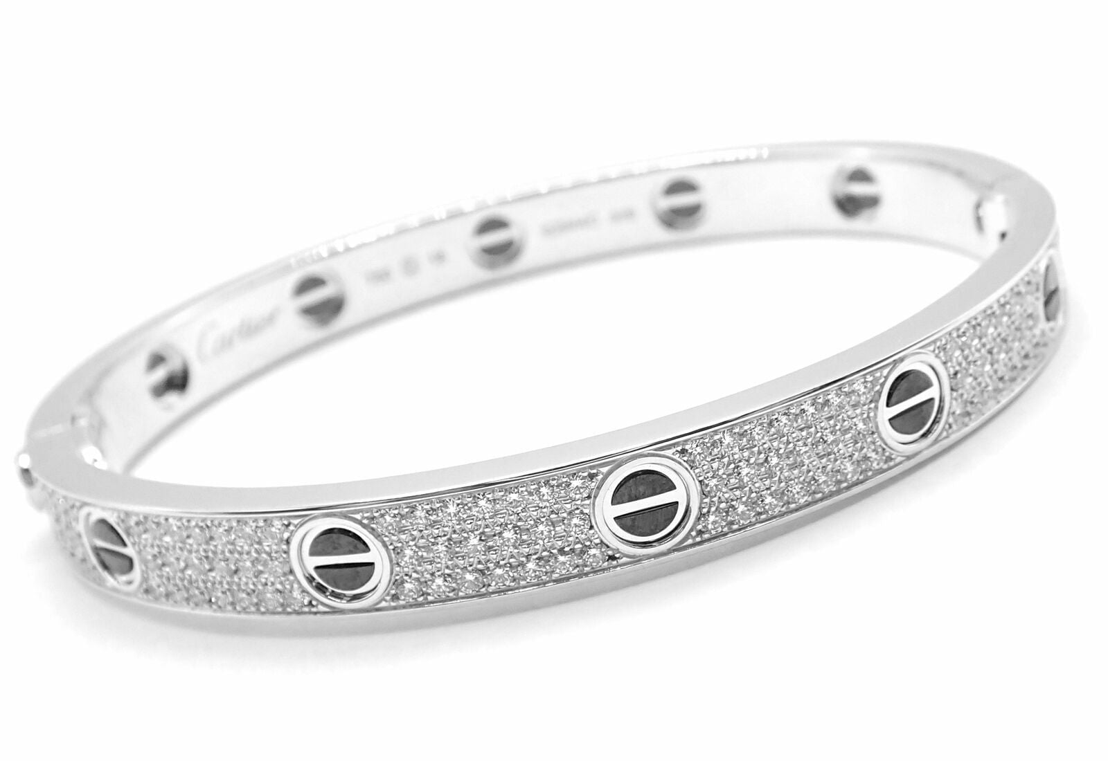 Authentic Cartier Love 18k White Gold Diamond Pave Ceramic