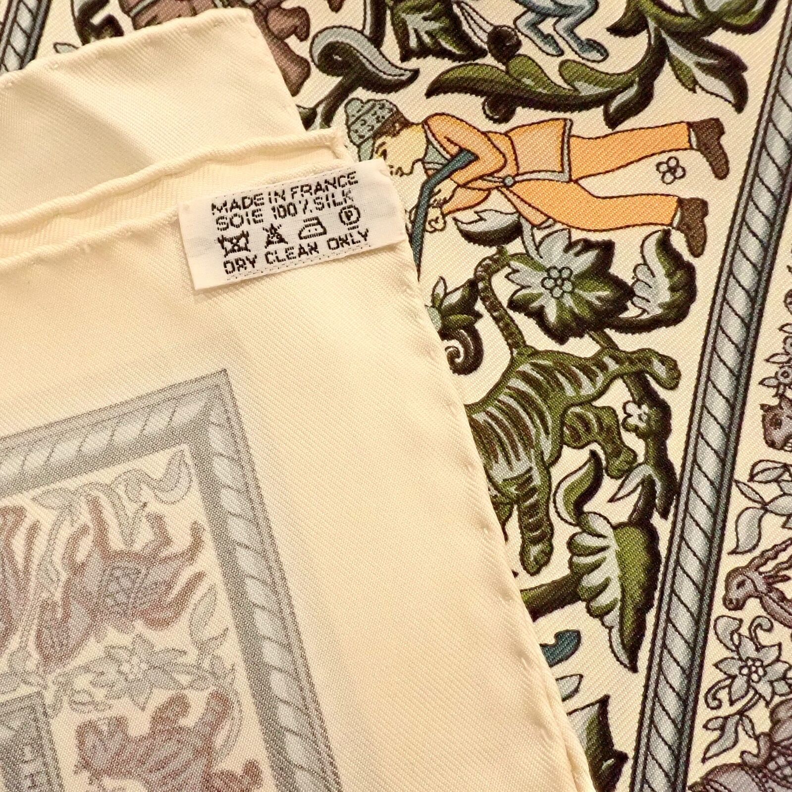 Hermes Chasse en Inde Vintage Silk Scarf