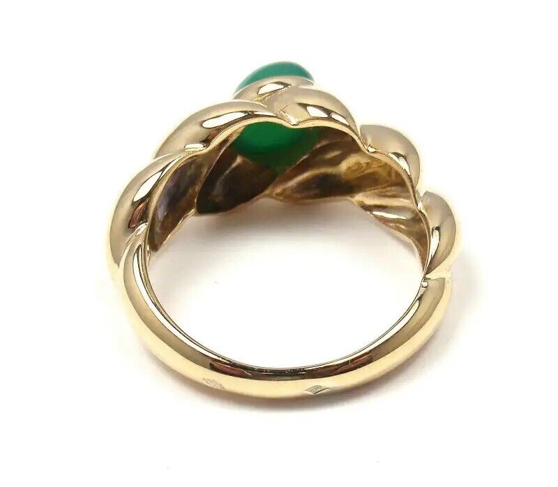 Green chalcedony stone ring by Beaded And Wrapped | The Secret Label