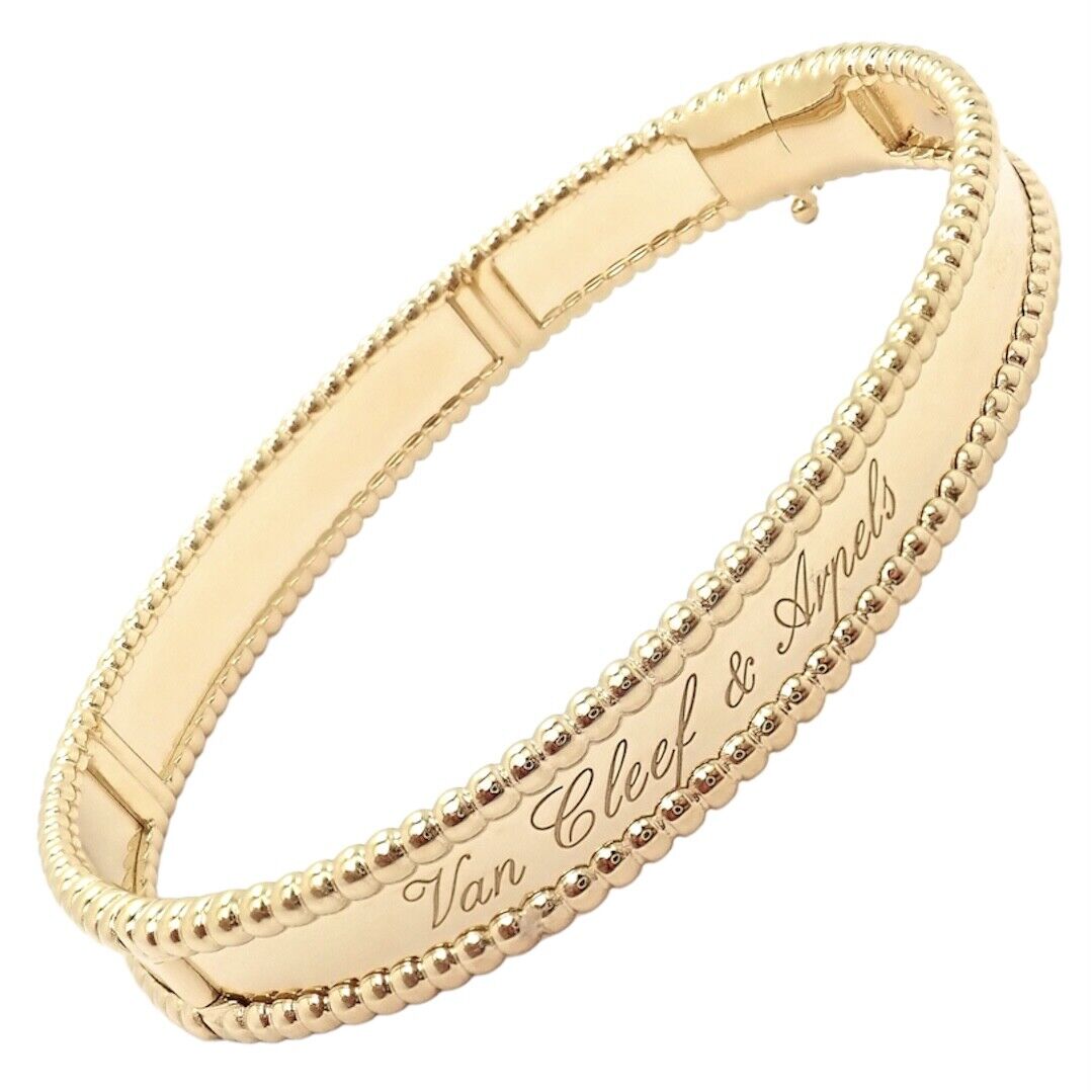 Van Cleef & Arpels Jewelry & Watches:Fine Jewelry:Bracelets & Charms Authentic! Van Cleef & Arpels 18k Yellow Gold Medium Perlee Bangle Bracelet