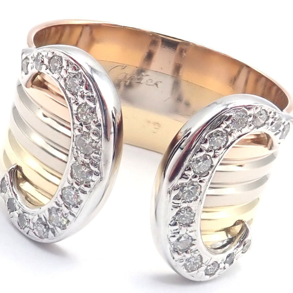 18ct White Gold Cartier C De Cartier Ring - Size S - 12.7g| Miltons Diamonds