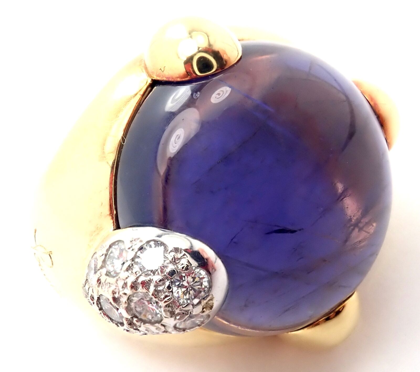 Pomellato Jewelry & Watches:Fine Jewelry:Rings Authentic! Pomellato Griffe 18k Yellow Gold Diamond Large Iolite Ring