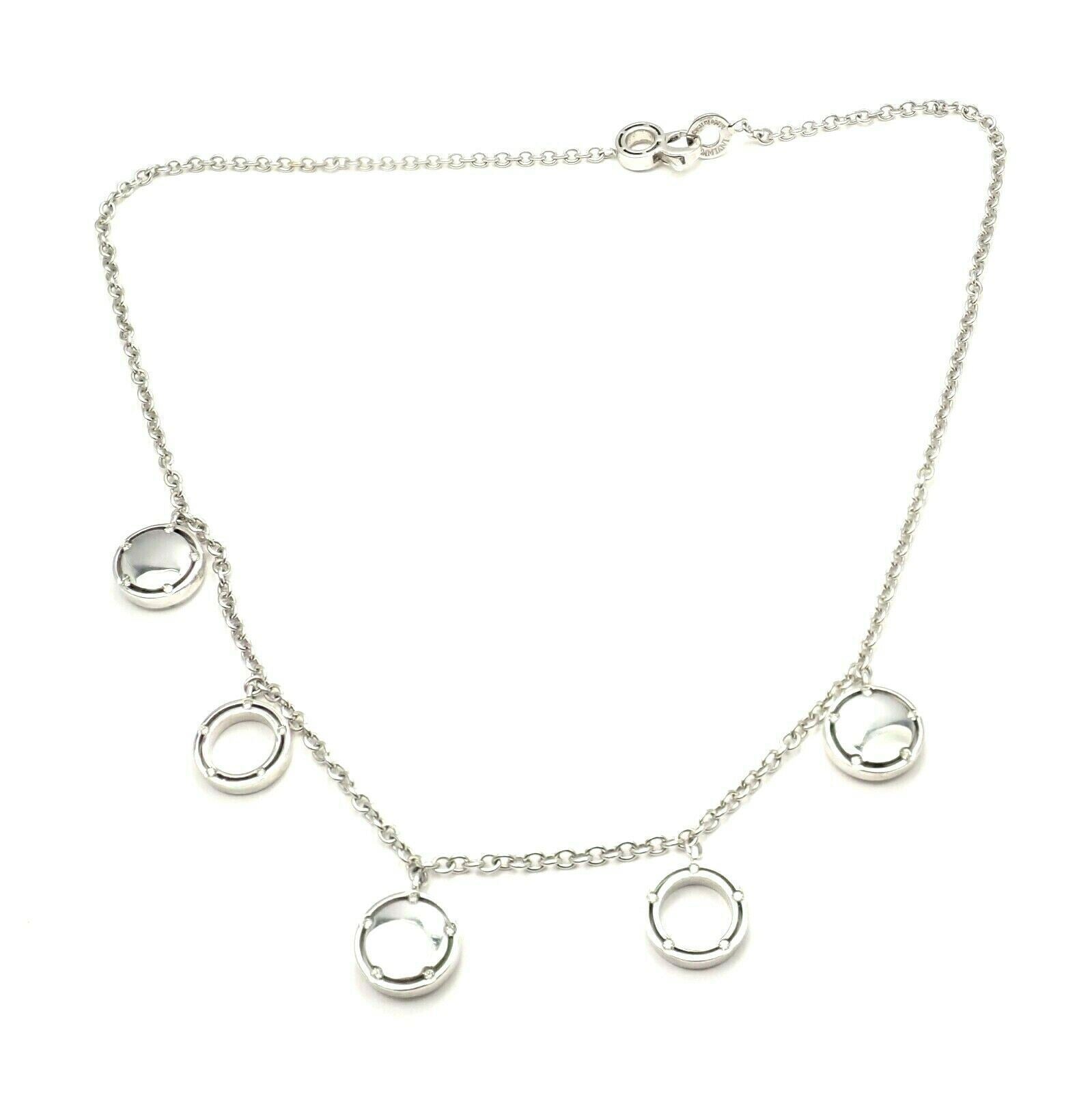 Damiani Jewelry & Watches:Fine Jewelry:Necklaces & Pendants Authentic! Damiani 18k White Gold Diamond 5 Station Brad Pitt Drop Necklace