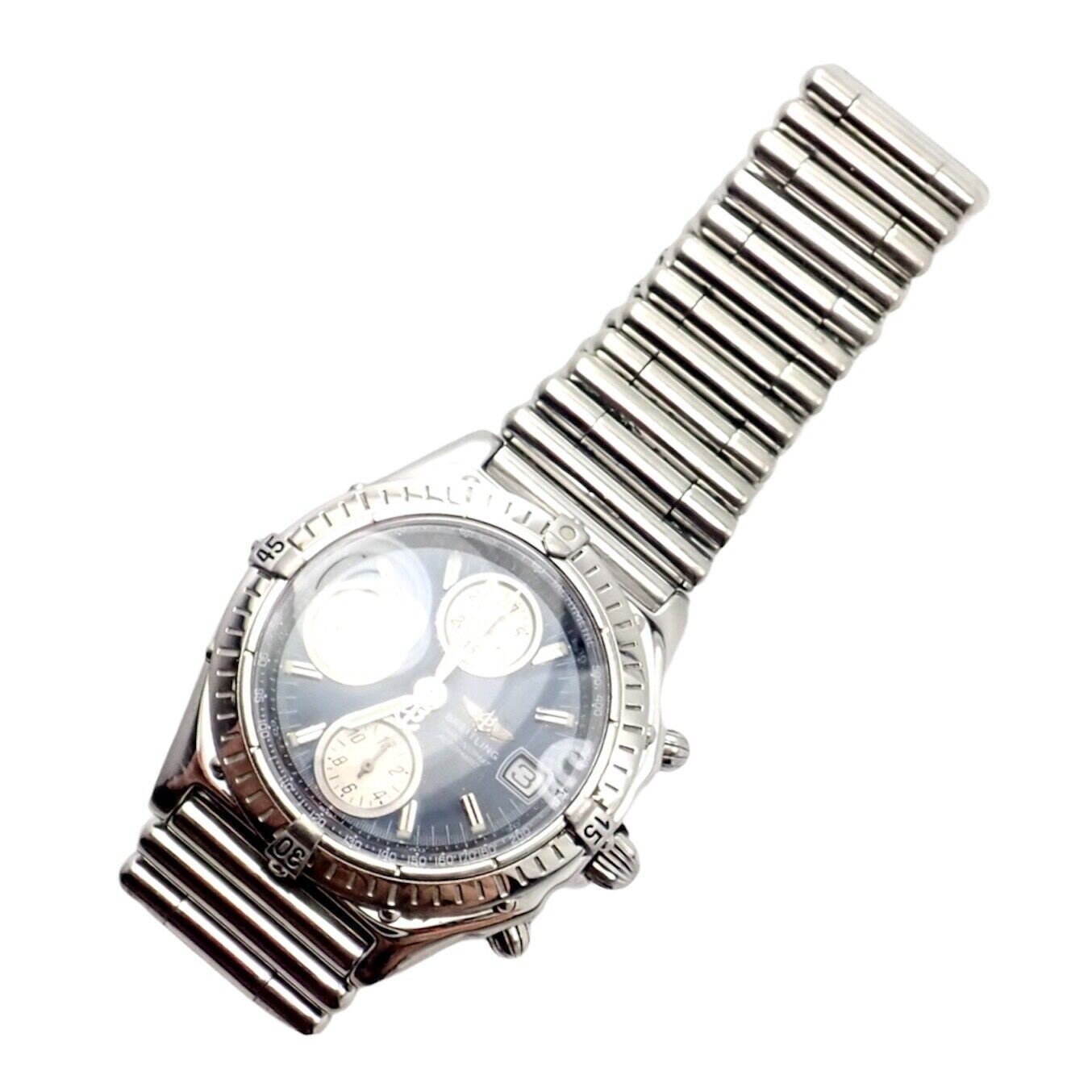 Breitling Jewelry & Watches:Watches, Parts & Accessories:Watches:Wristwatches Authentic! Breitling Chronomat Automatic Mens Watch Steel Blue Dial A13350