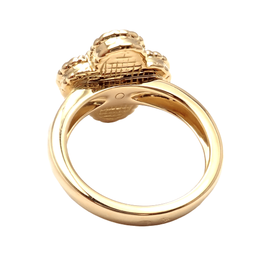 Van Cleef & Arpels Jewelry & Watches:Fine Jewelry:Rings VAN CLEEF & ARPELS Vintage ALHAMBRA 18k Yellow Gold Diamond Coral Ring