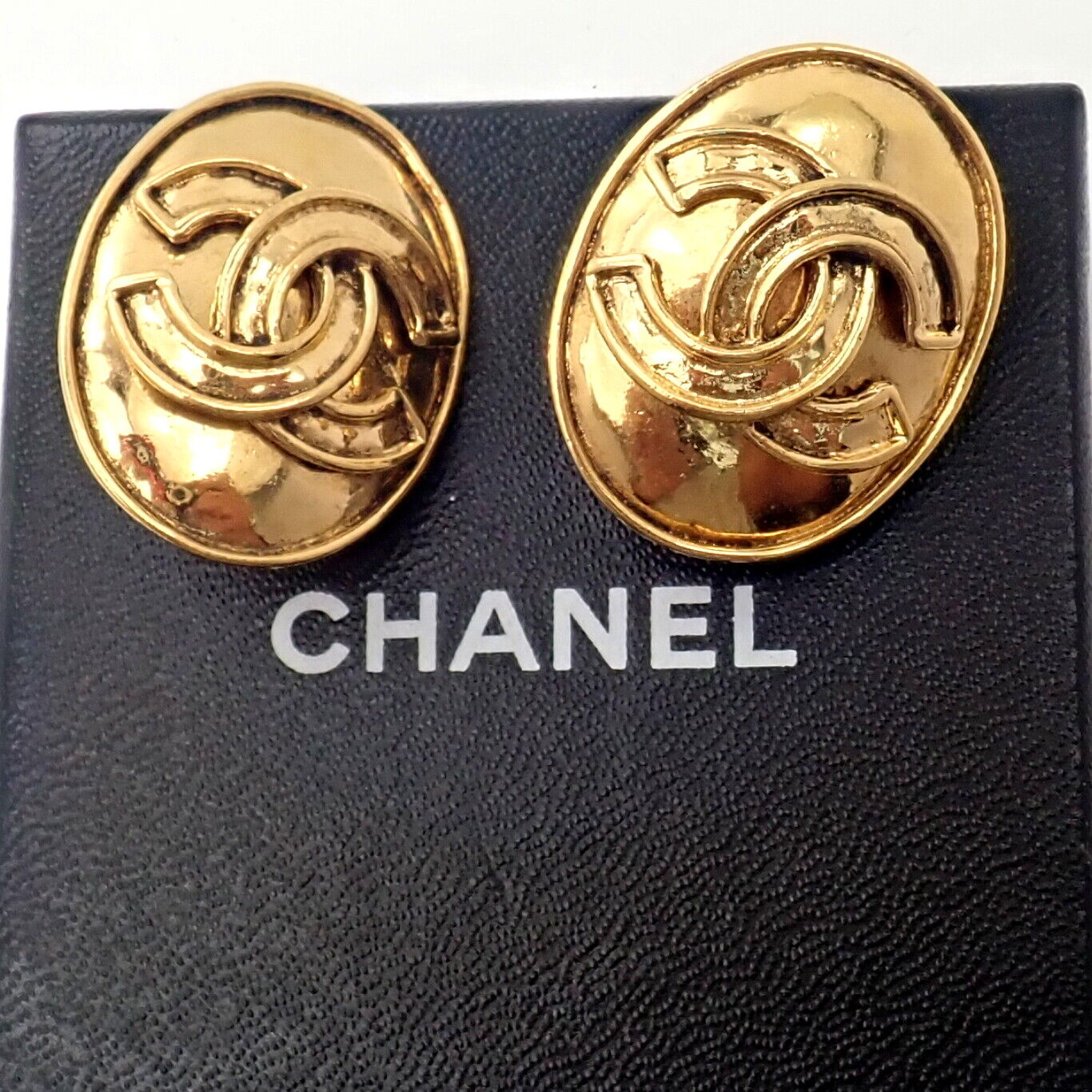 Chanel Jewelry & Watches:Fashion Jewelry:Earrings Rare! Vintage Chanel Paris France Logo Earrings 1994 Spring Collection