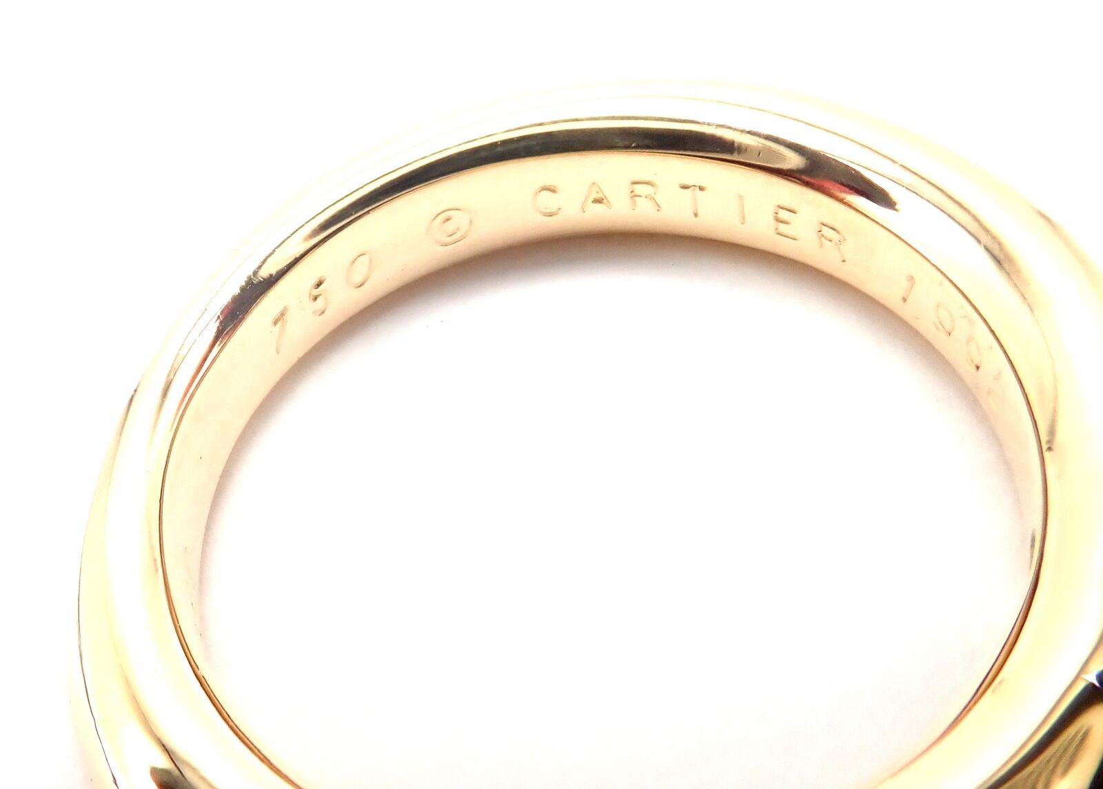 Cartier Jewelry & Watches:Fine Jewelry:Rings Authentic! Cartier 18k Yellow Gold Sapphire Ellipse Band Ring Size 52 US 6