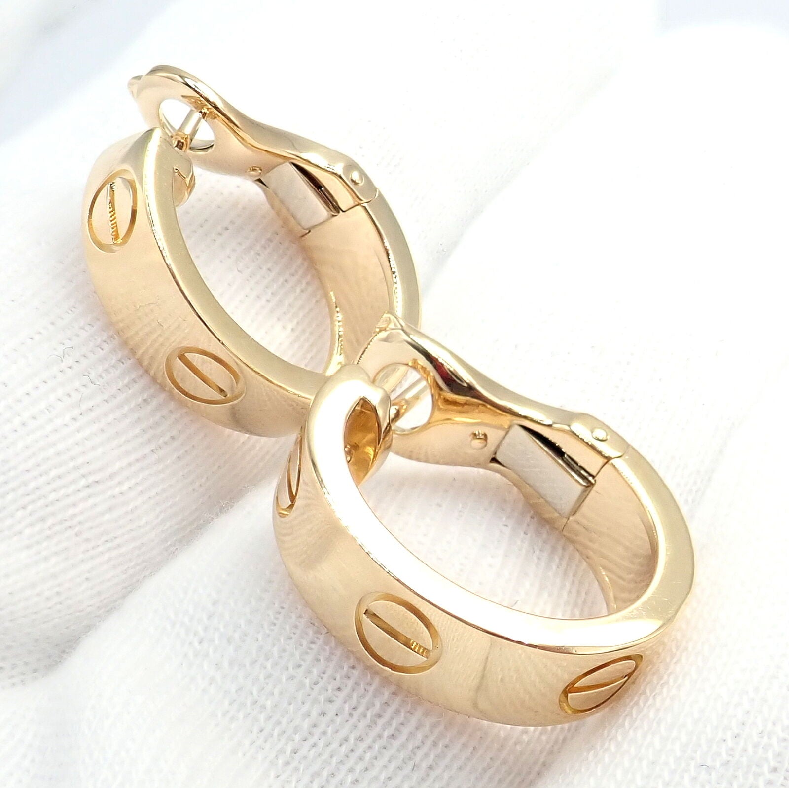 Cartier Jewelry & Watches:Fine Jewelry:Earrings Authentic! Cartier Love 18k Yellow Gold Medium Size Earrings