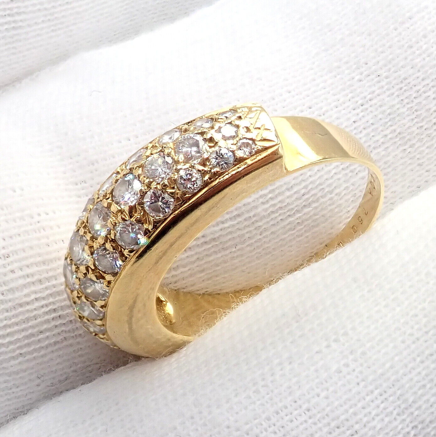 Van Cleef & Arpels Jewelry & Watches:Fine Jewelry:Rings Rare! Authentic Vintage Van Cleef & Arpels 18k Yellow Gold Diamond Band Ring