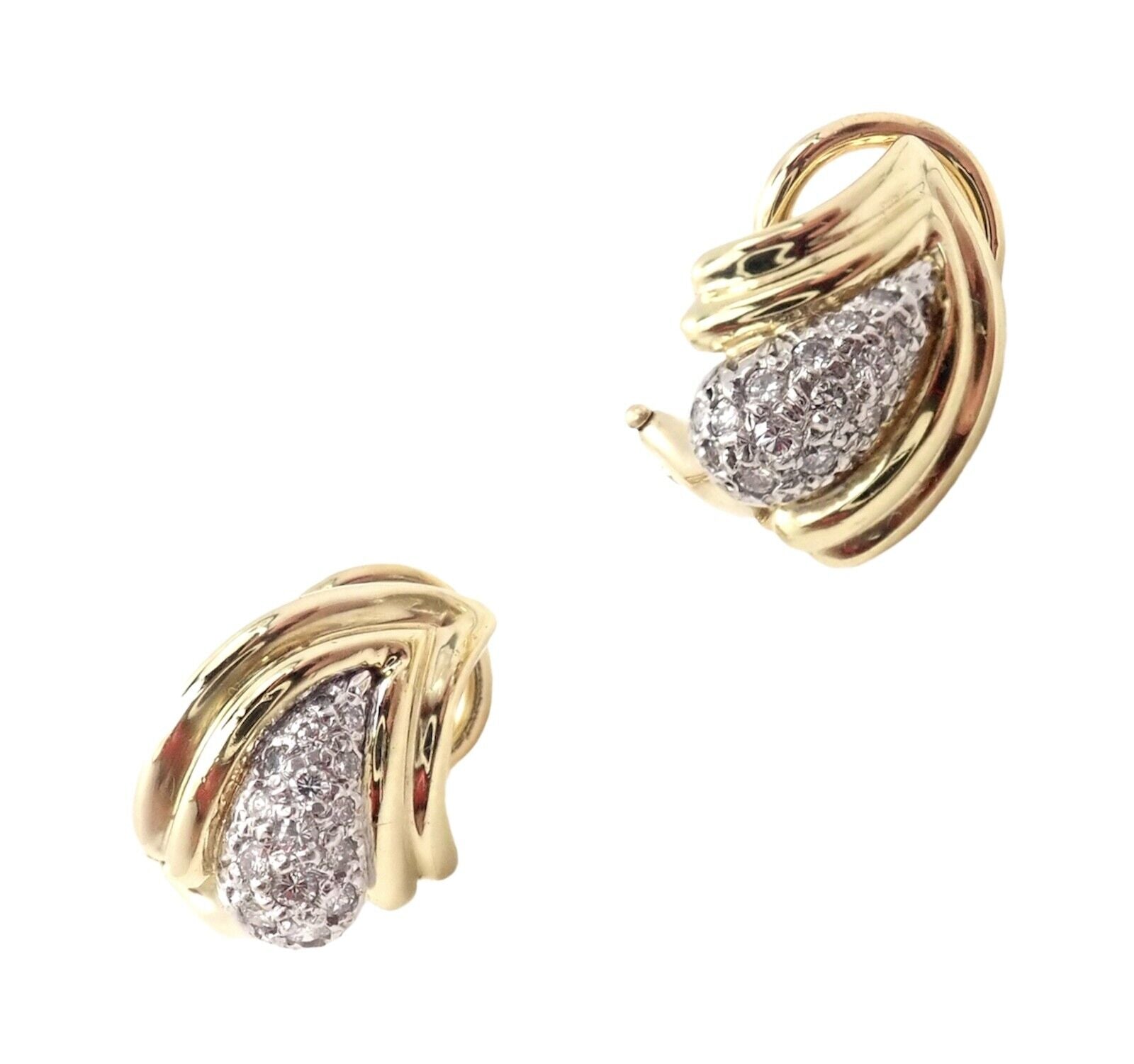 Tiffany & Co. Jewelry & Watches:Fine Jewelry:Earrings Authentic! Tiffany & Co 18k Yellow Gold Diamond Teardrop Earrings
