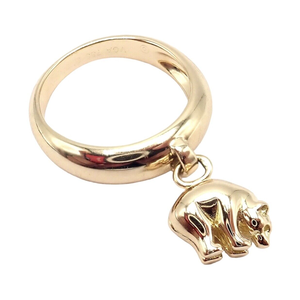 Van Cleef & Arpels Jewelry & Watches:Fine Jewelry:Rings Rare! Authentic Van Cleef & Arpels 18k Yellow Gold Bear Charm Band Ring