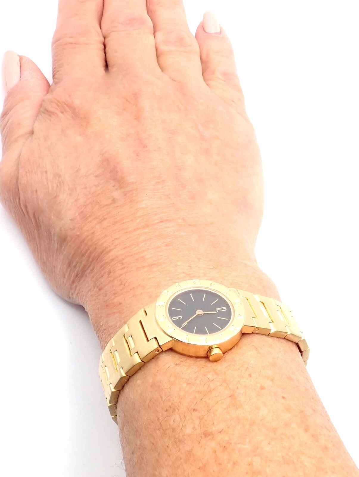 Bulgari Jewelry & Watches:Watches, Parts & Accessories:Watches:Wristwatches Authentic! Bulgari Bvlgari 18k Yellow Solid Gold Diagono Bracelet Watch BB23GG