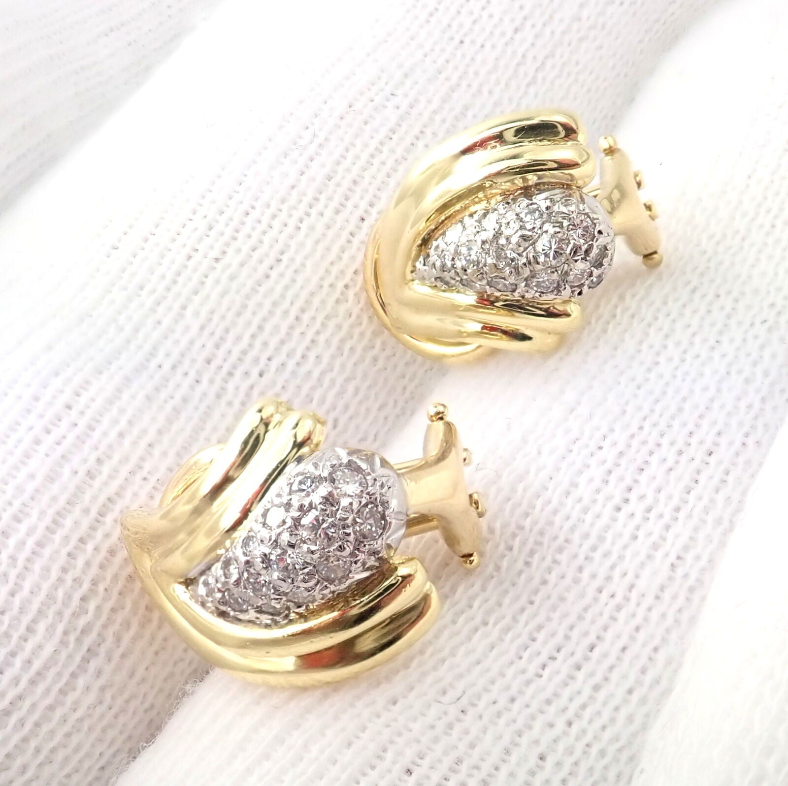 Tiffany & Co. Jewelry & Watches:Fine Jewelry:Earrings Authentic! Tiffany & Co 18k Yellow Gold Diamond Teardrop Earrings