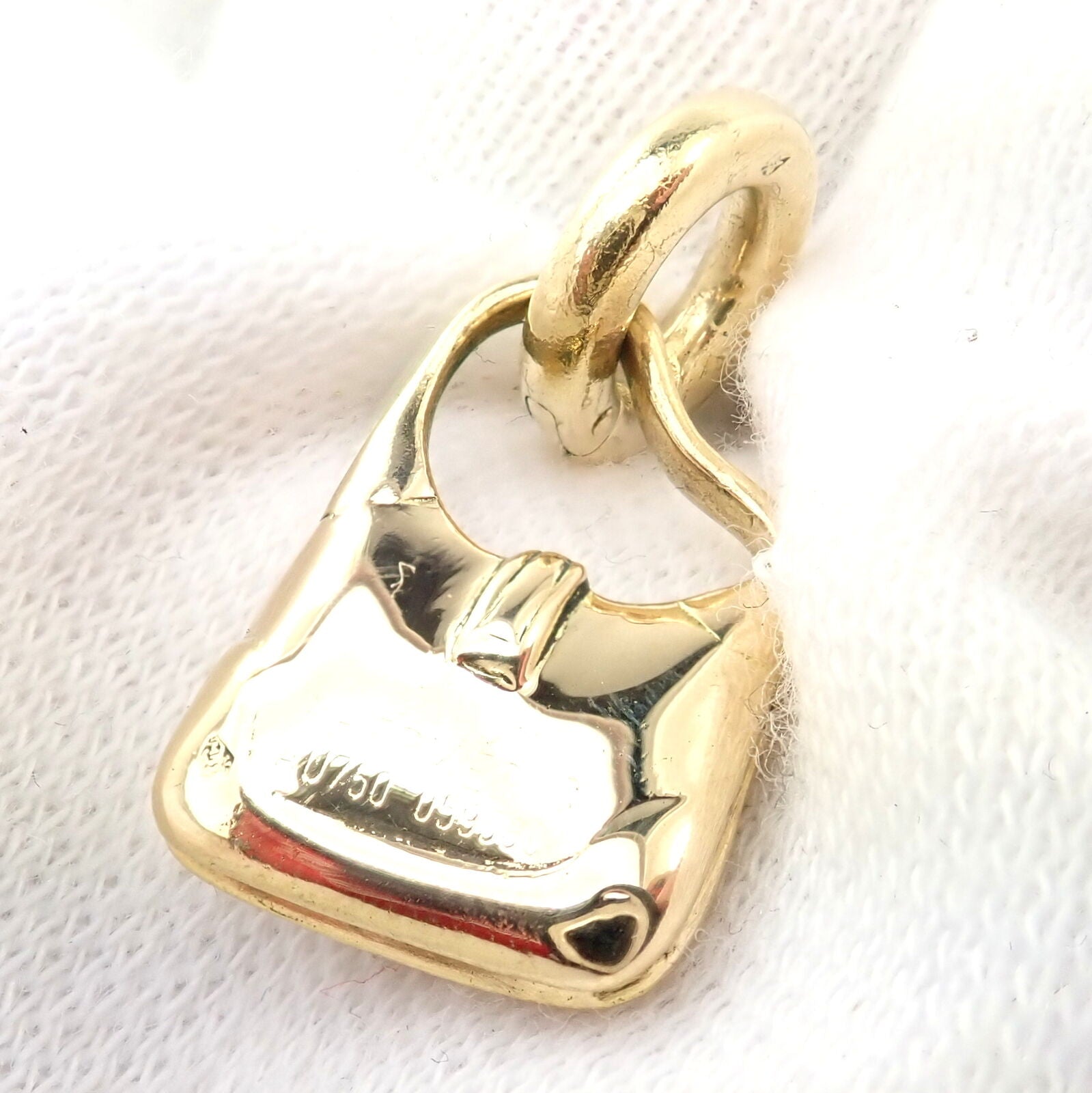 HERMÈS Jewelry & Watches:Fine Jewelry:Necklaces & Pendants Rare Vintage! Authentic Hermes 18k Yellow Gold Bag Purse Vespa Charm Pendant