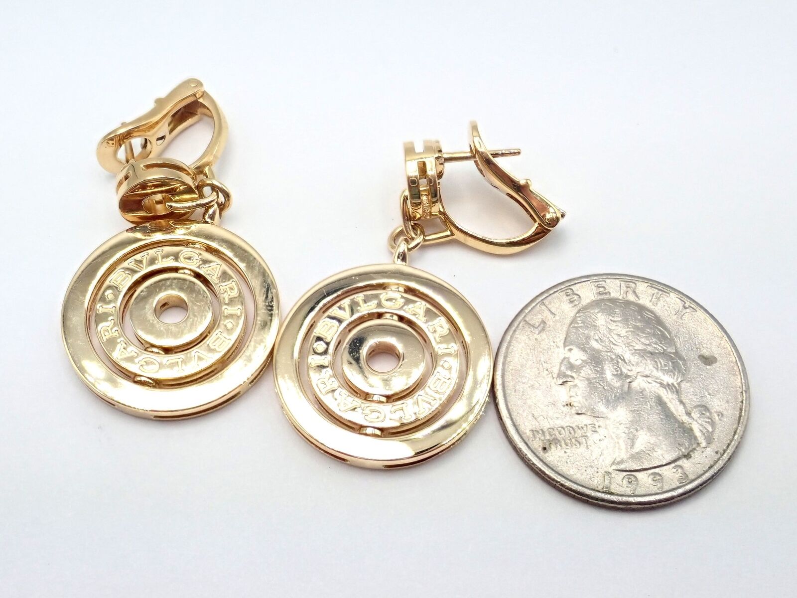 Bvlgari Jewelry & Watches:Fine Jewelry:Earrings Rare! Authentic Bulgari Bvlgari 18k Yellow Gold Three Circle Earrings