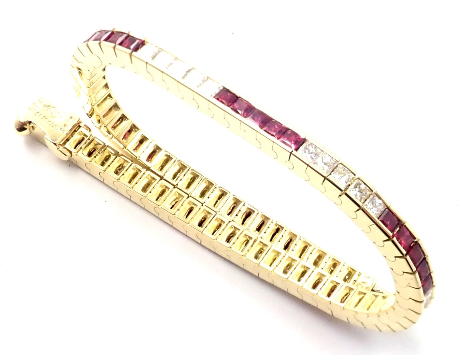 Tiffany & Co. Diamond Tennis Bracelet 18k Yellow Gold