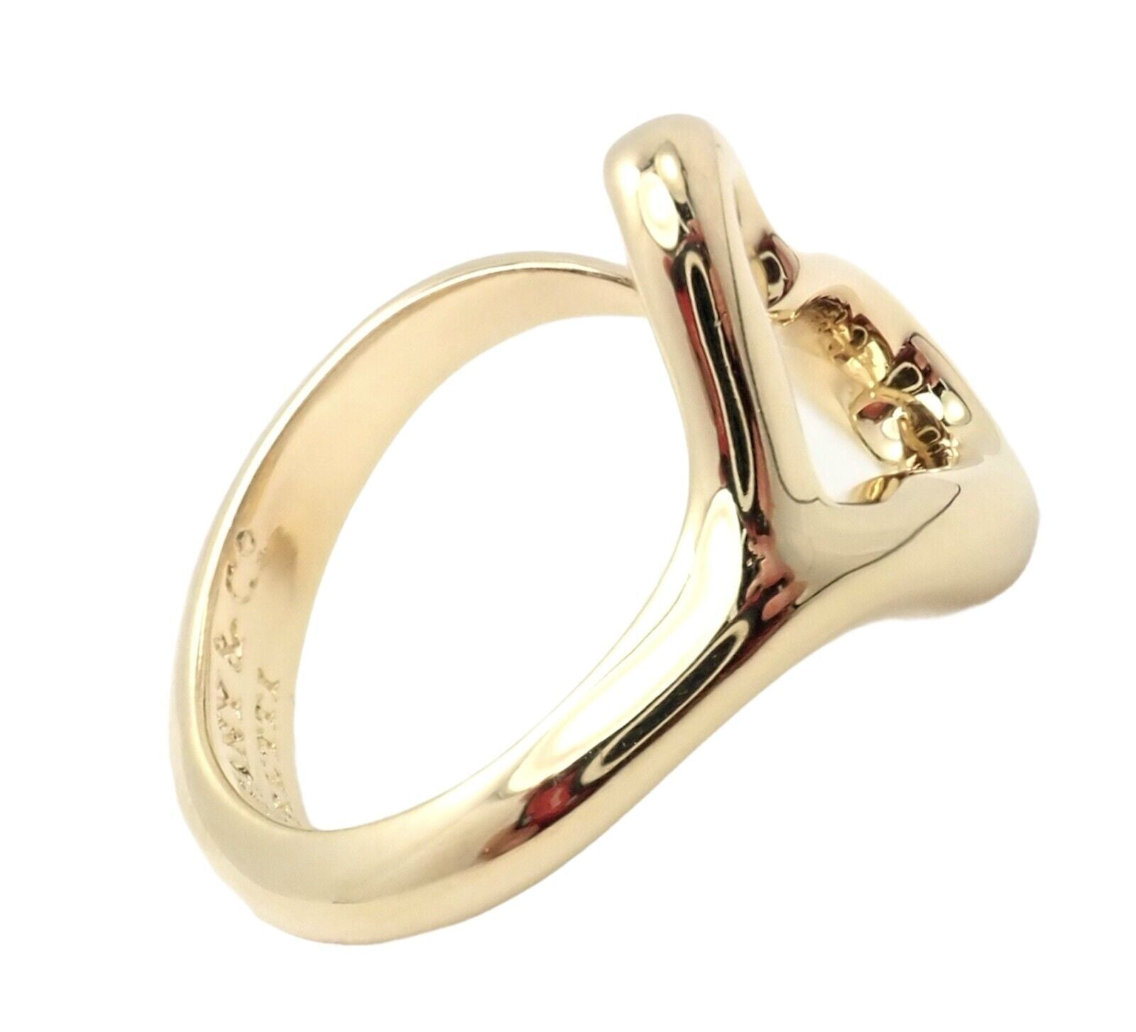 Tiffany & Co. 18k Yellow Gold Peretti Open Heart Ring Sz 5