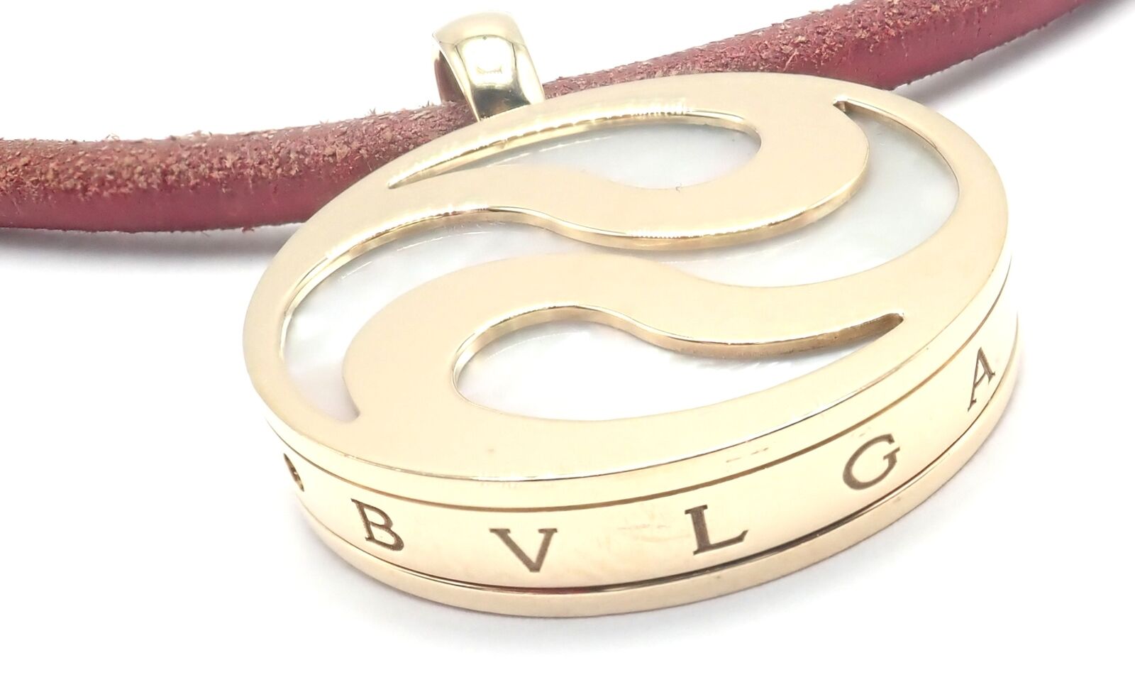 Bulgari Jewelry & Watches:Fine Jewelry:Necklaces & Pendants Bvlgari Bulgari Optical Illusion 18K Gold Steel Spinning MOP Pendant Necklace