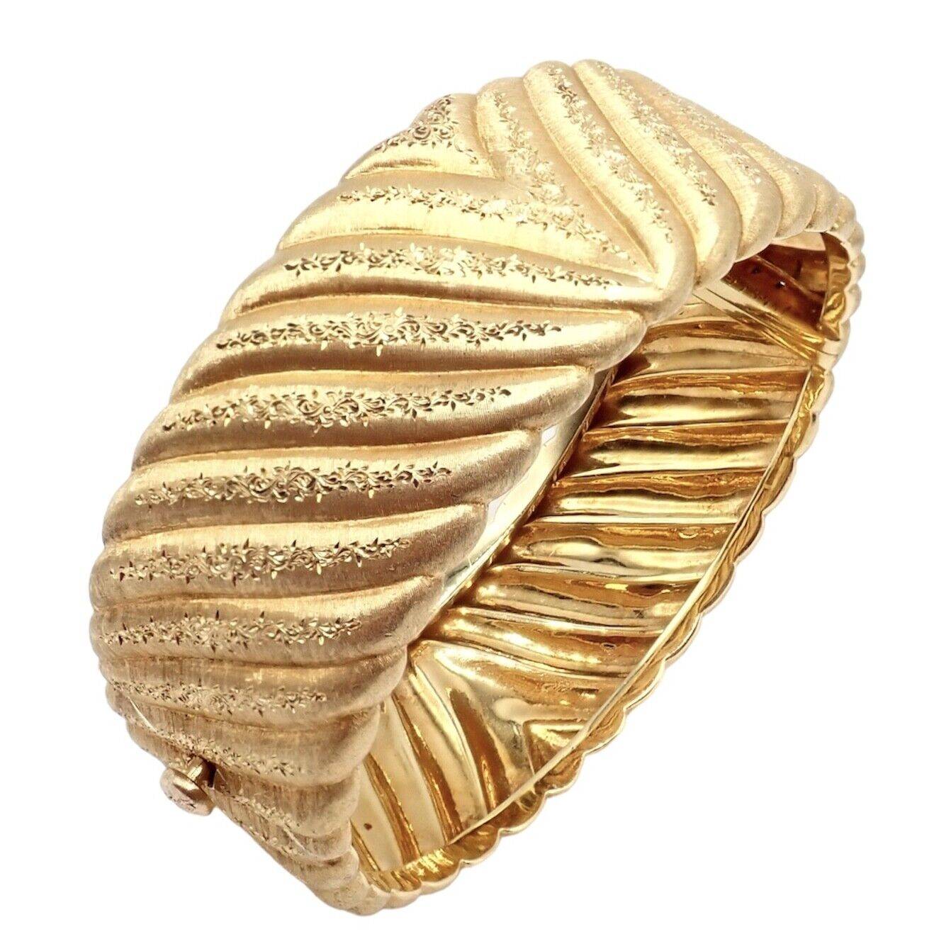 Buccellati Jewelry & Watches:Fine Jewelry:Bracelets & Charms Authentic Rare Vintage Mario Buccellati 18k Yellow Gold Wide Cuff Bracelet