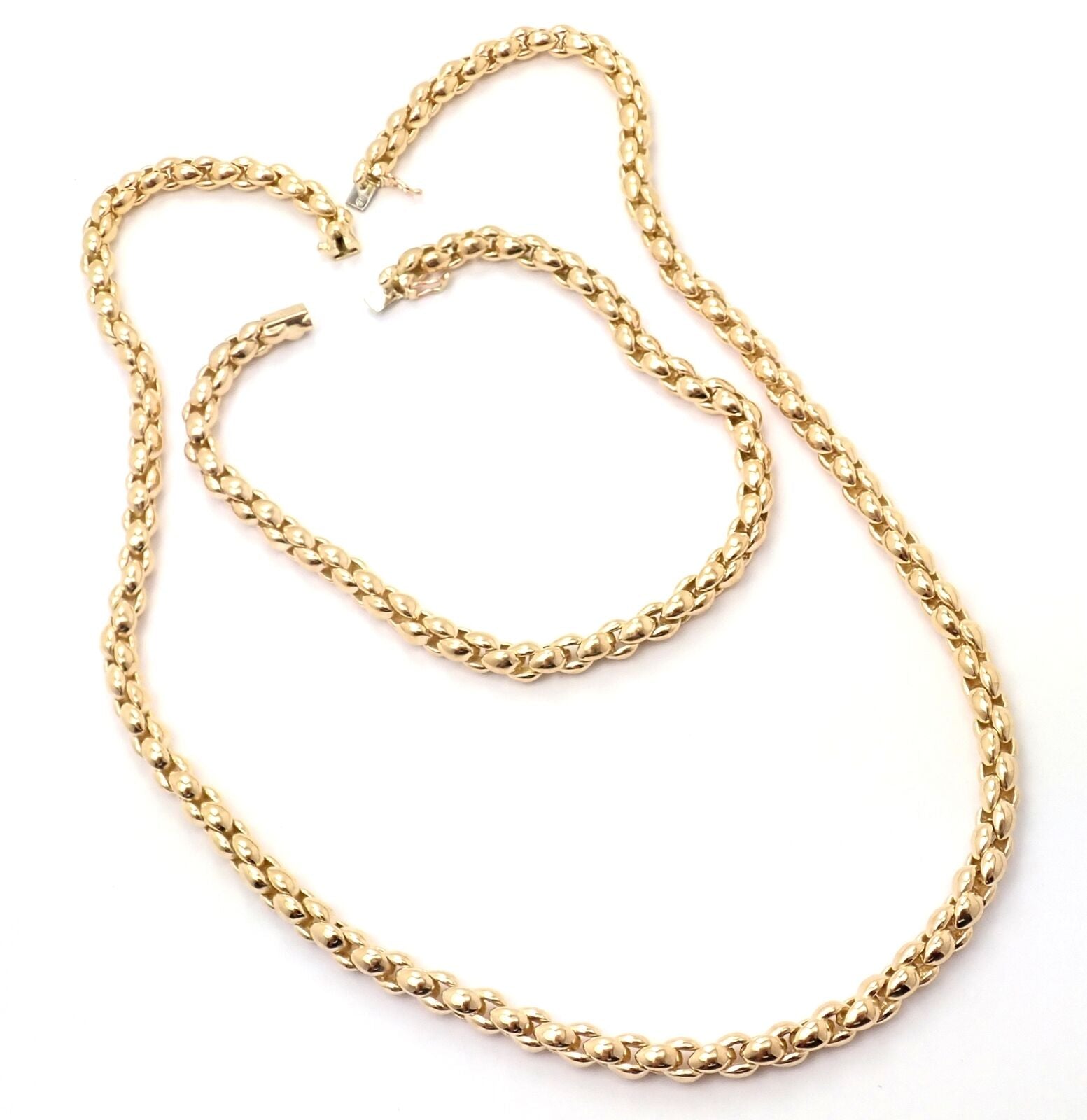 Cartier Jewelry & Watches:Fine Jewelry:Necklaces & Pendants Rare! Vintage Cartier 18k Yellow Gold Chain Necklace & Bracelet Set 1993